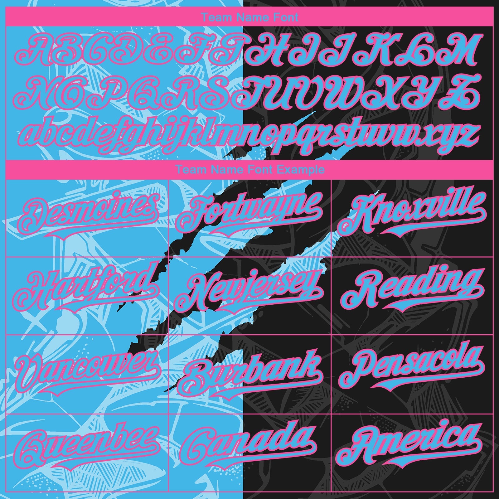 Custom Stitched Graffiti Pattern Black Sky Blue-Pink 3D Scratch Sports Pullover Sweatshirt Hoodie view 3