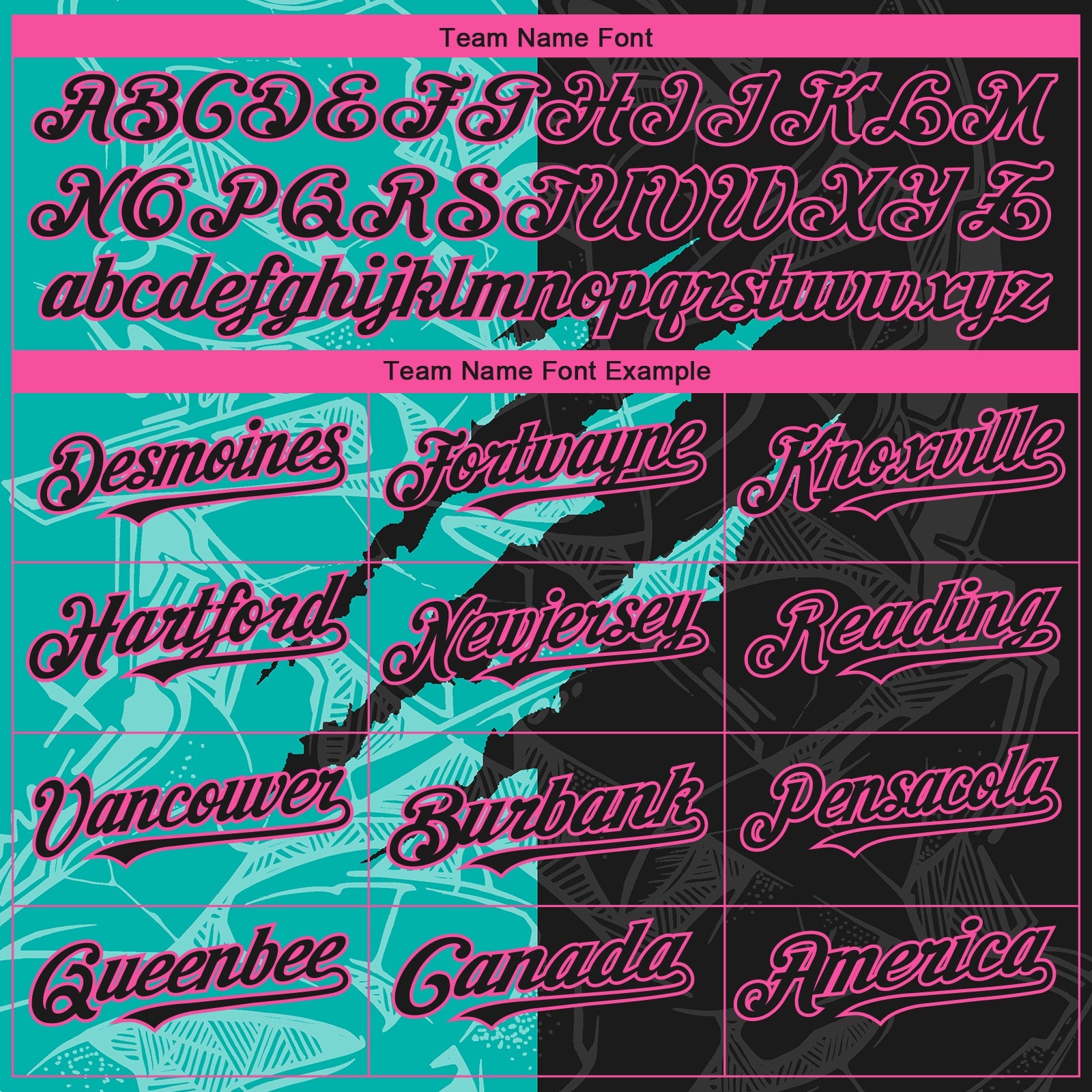 Custom Stitched Graffiti Pattern Black Aqua-Pink 3D Scratch Sports Pullover Sweatshirt Hoodie view 3