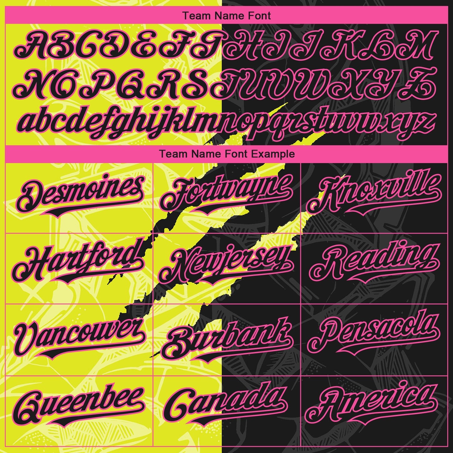 Custom Stitched Graffiti Pattern Black Neon Yellow-Pink 3D Scratch Sports Pullover Sweatshirt Hoodie view 3