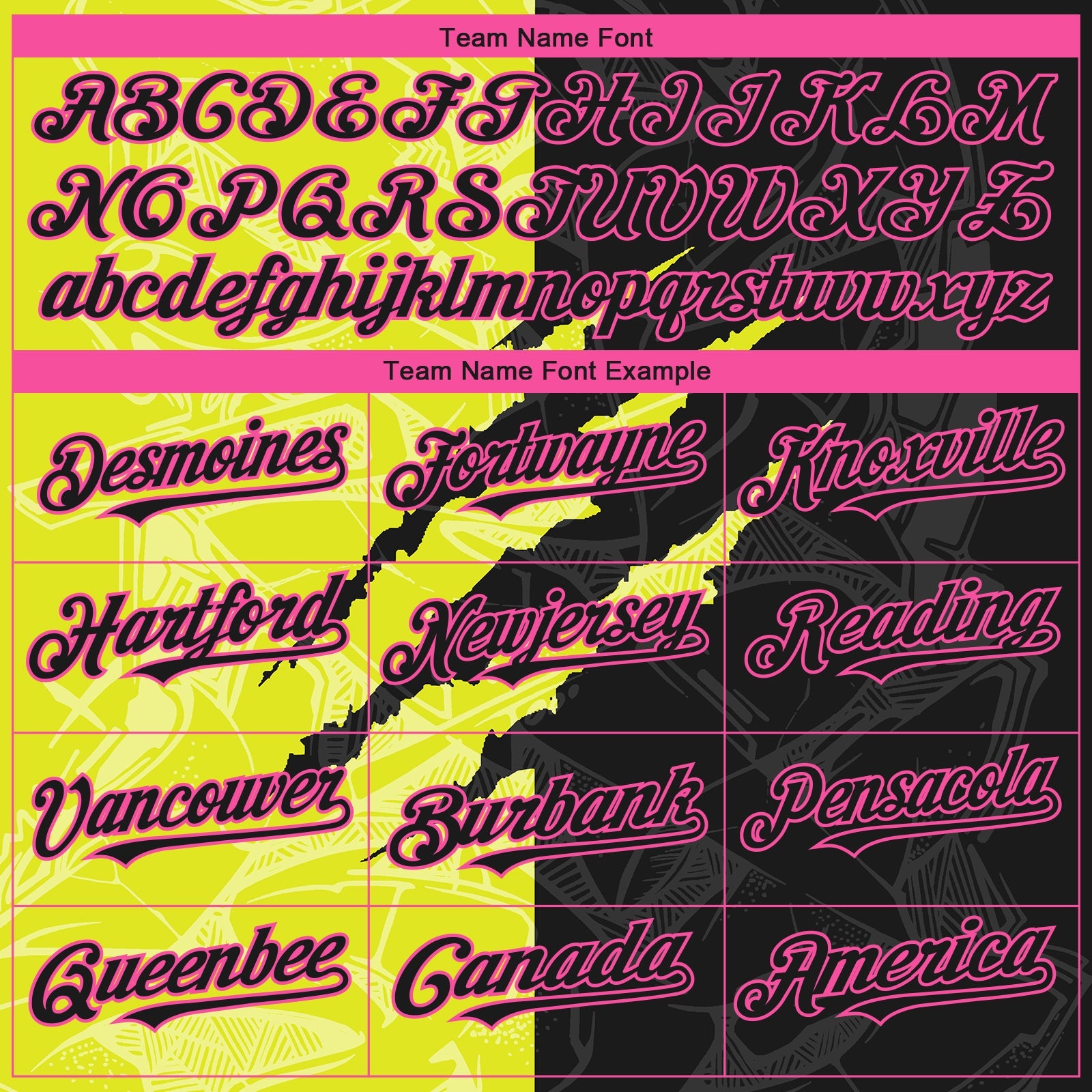 Custom Stitched Graffiti Pattern Black Neon Yellow-Pink 3D Scratch Sports Pullover Sweatshirt Hoodie view 3