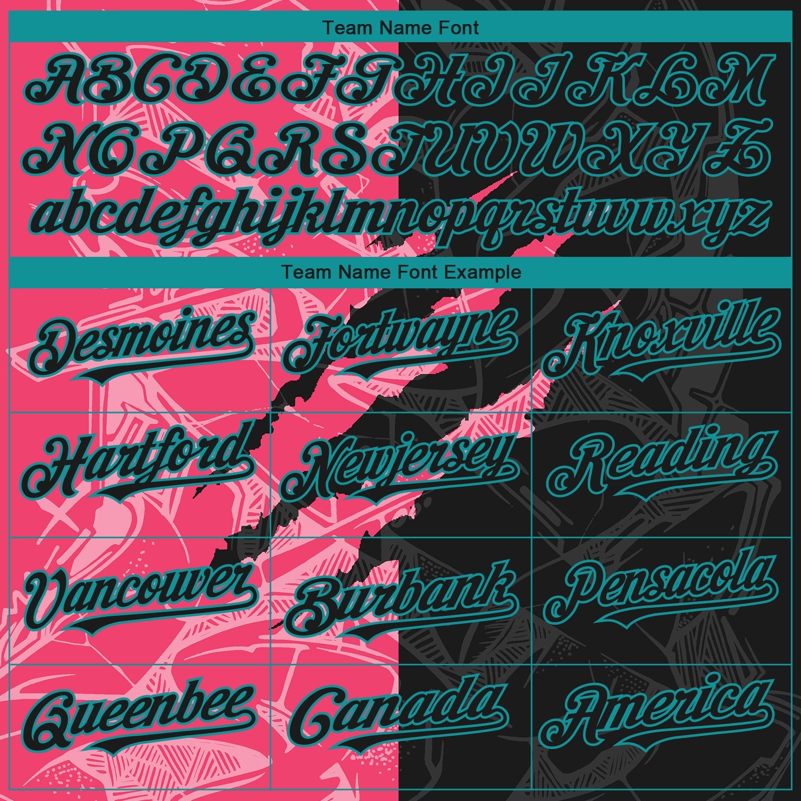 Custom Stitched Graffiti Pattern Black Neon Pink-Teal 3D Scratch Sports Pullover Sweatshirt Hoodie view 3