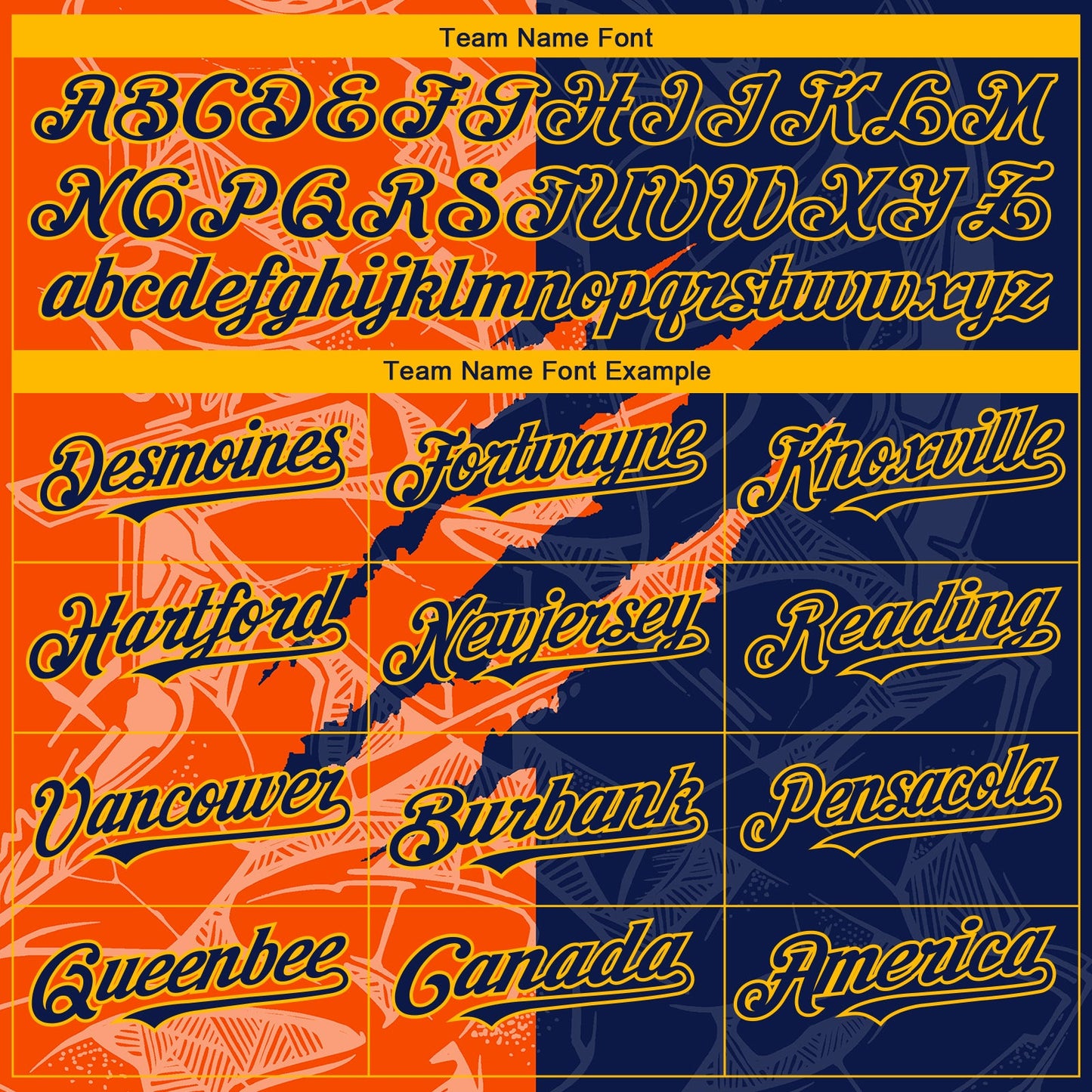 Custom Stitched Graffiti Pattern Navy Orange-Gold 3D Scratch Sports Pullover Sweatshirt Hoodie view 3