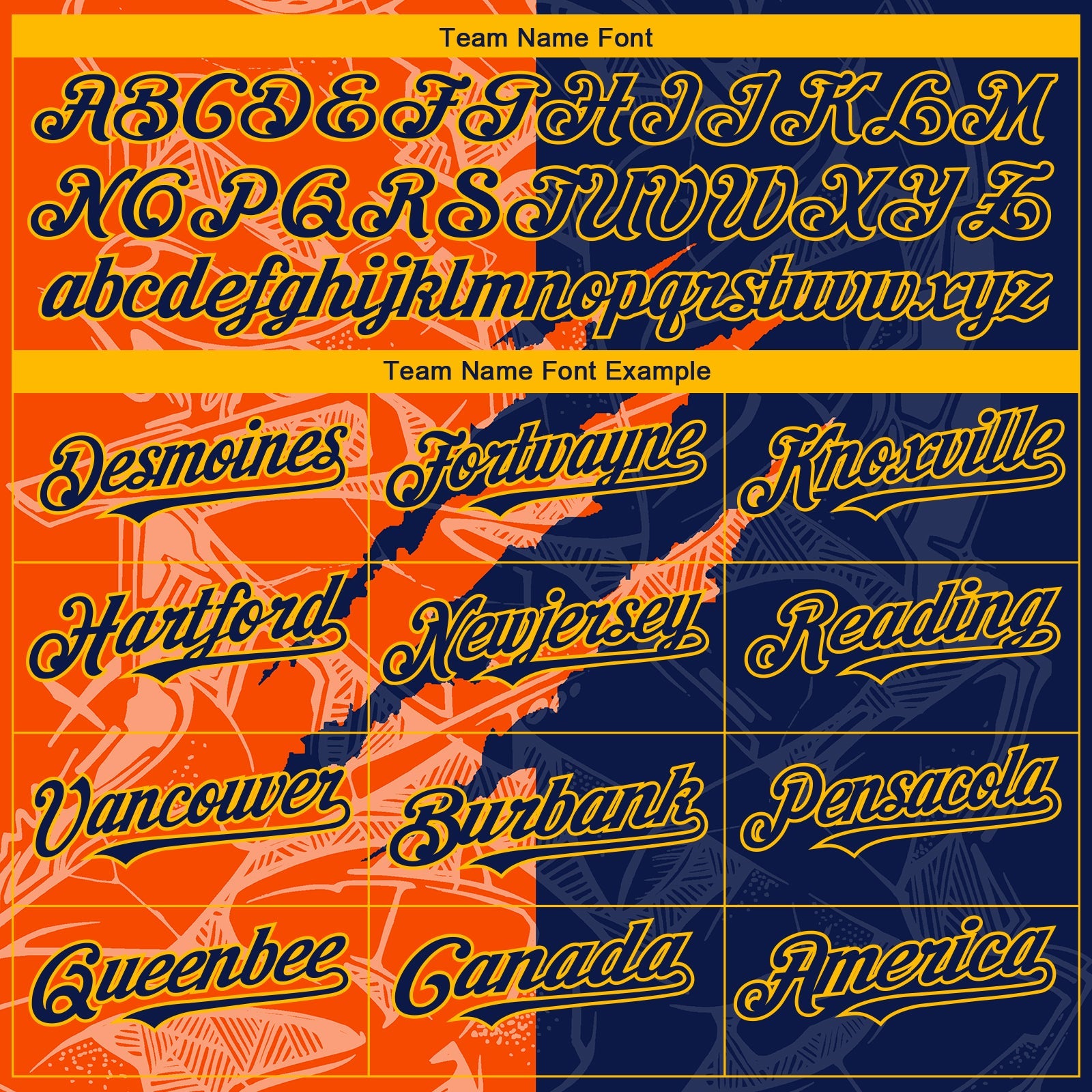 Custom Stitched Graffiti Pattern Navy Orange-Gold 3D Scratch Sports Pullover Sweatshirt Hoodie view 3
