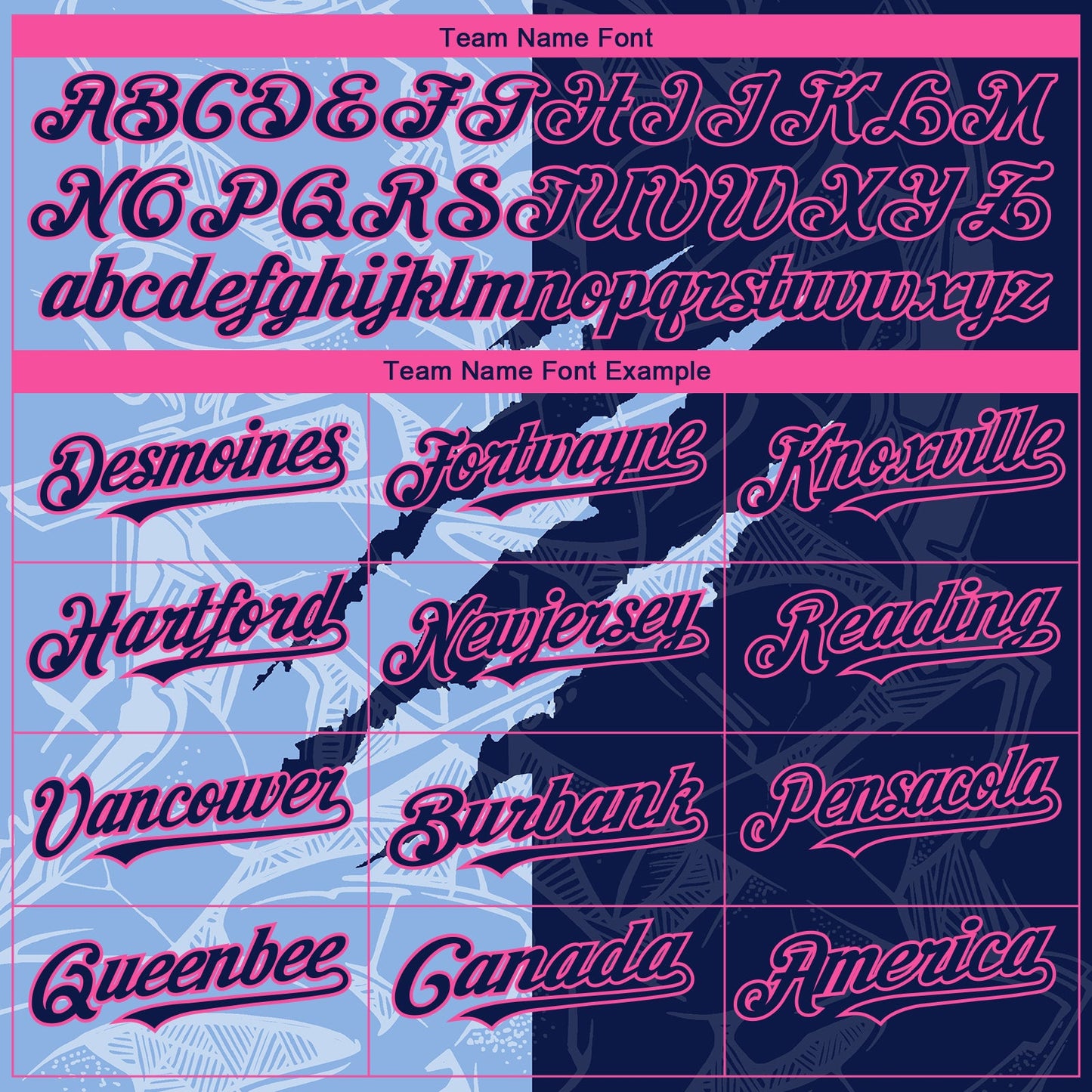 Custom Stitched Graffiti Pattern Navy Light Blue-Pink 3D Scratch Sports Pullover Sweatshirt Hoodie view 3