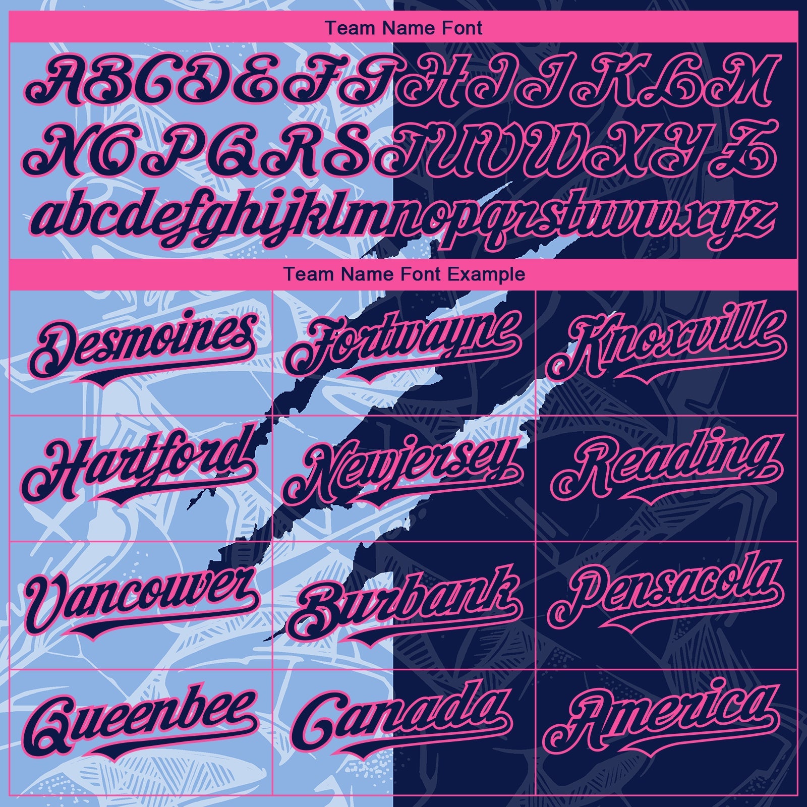 Custom Stitched Graffiti Pattern Navy Light Blue-Pink 3D Scratch Sports Pullover Sweatshirt Hoodie view 3