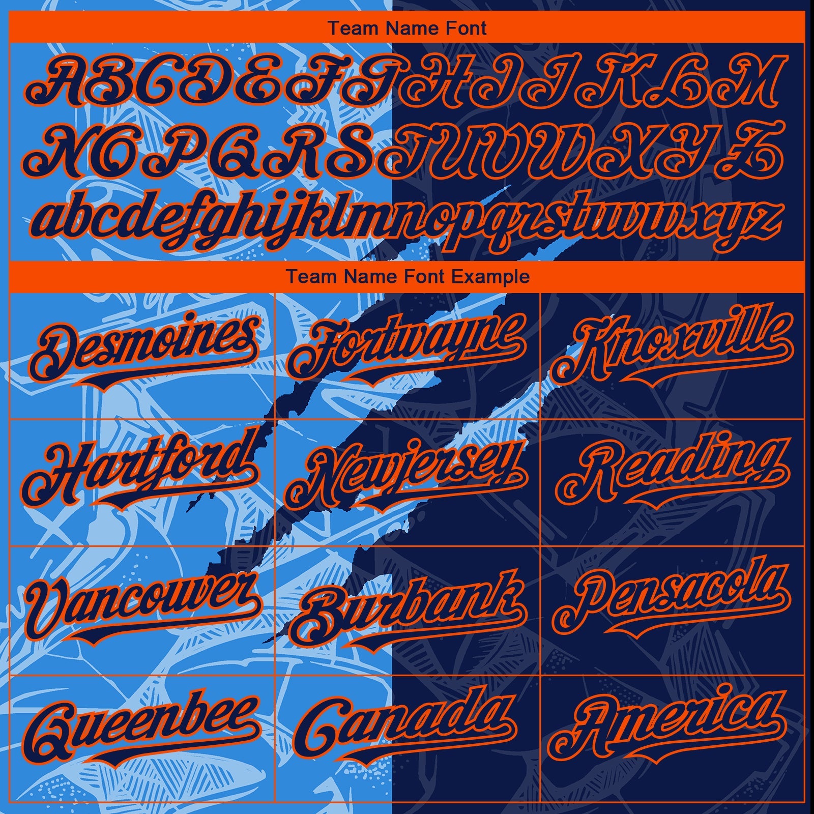Custom Stitched Graffiti Pattern Navy Powder Blue-Orange 3D Scratch Sports Pullover Sweatshirt Hoodie view 3
