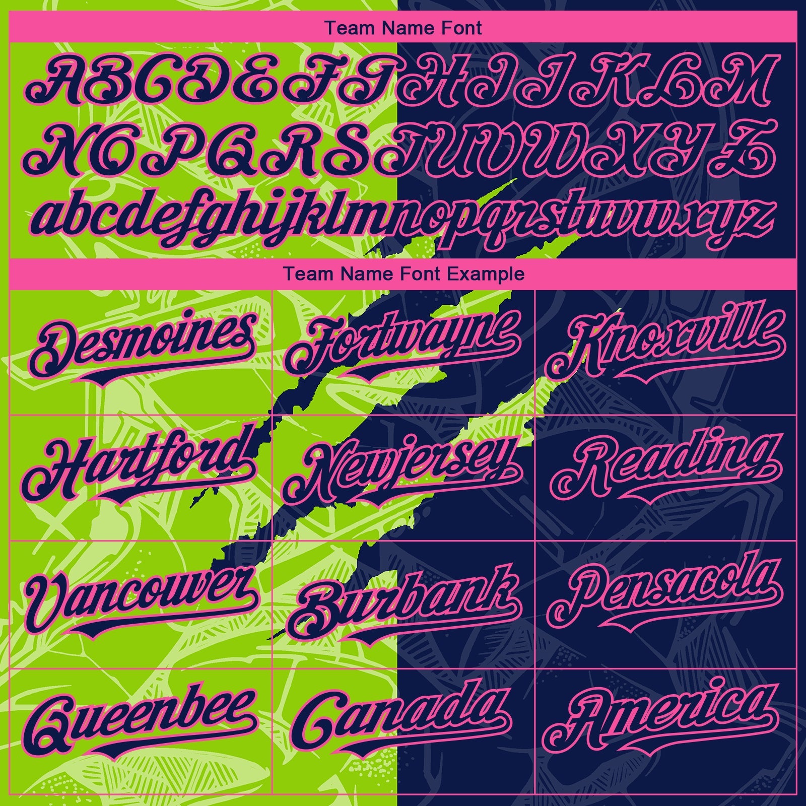 Custom Stitched Graffiti Pattern Navy Neon Green-Pink 3D Scratch Sports Pullover Sweatshirt Hoodie view 3
