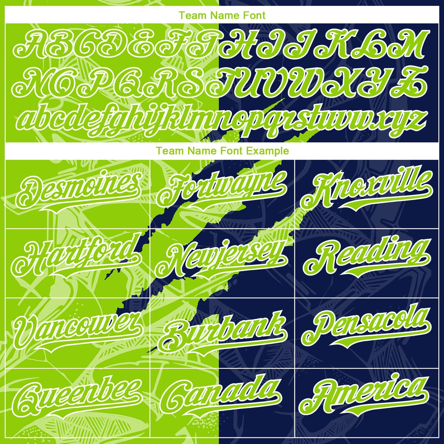 Custom Stitched Graffiti Pattern Neon Green-Navy 3D Scratch Sports Pullover Sweatshirt Hoodie view 3