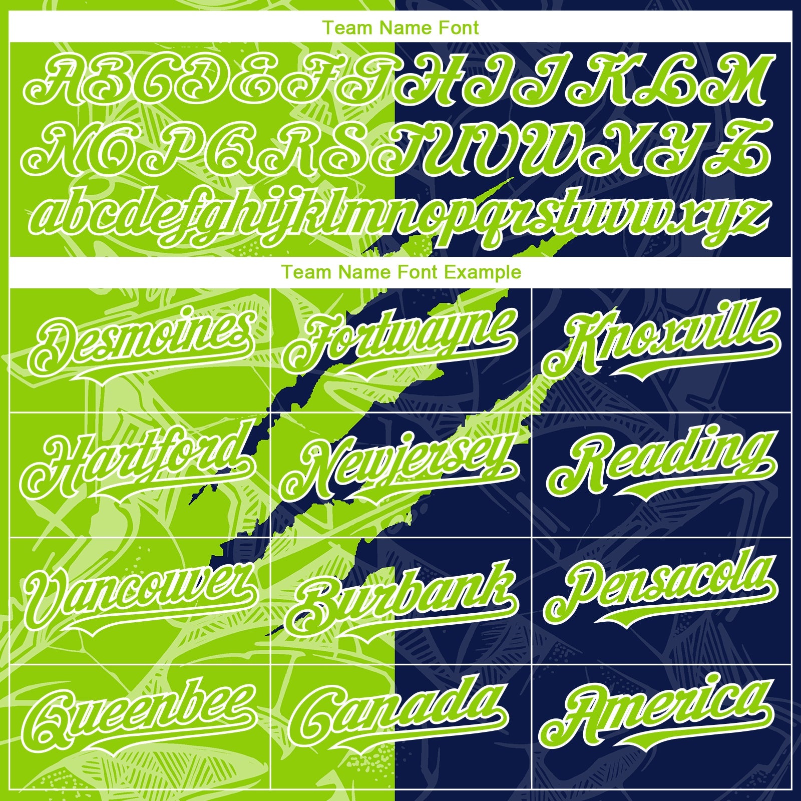 Custom Stitched Graffiti Pattern Neon Green-Navy 3D Scratch Sports Pullover Sweatshirt Hoodie view 3
