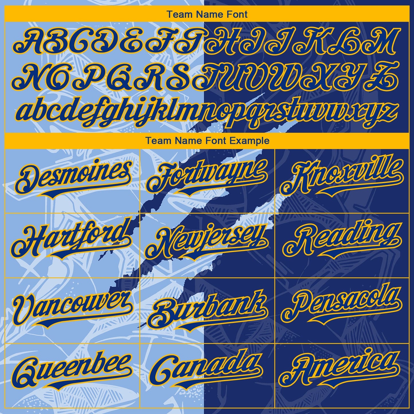 Custom Stitched Graffiti Pattern Royal Light Blue-Gold 3D Scratch Sports Pullover Sweatshirt Hoodie view 3