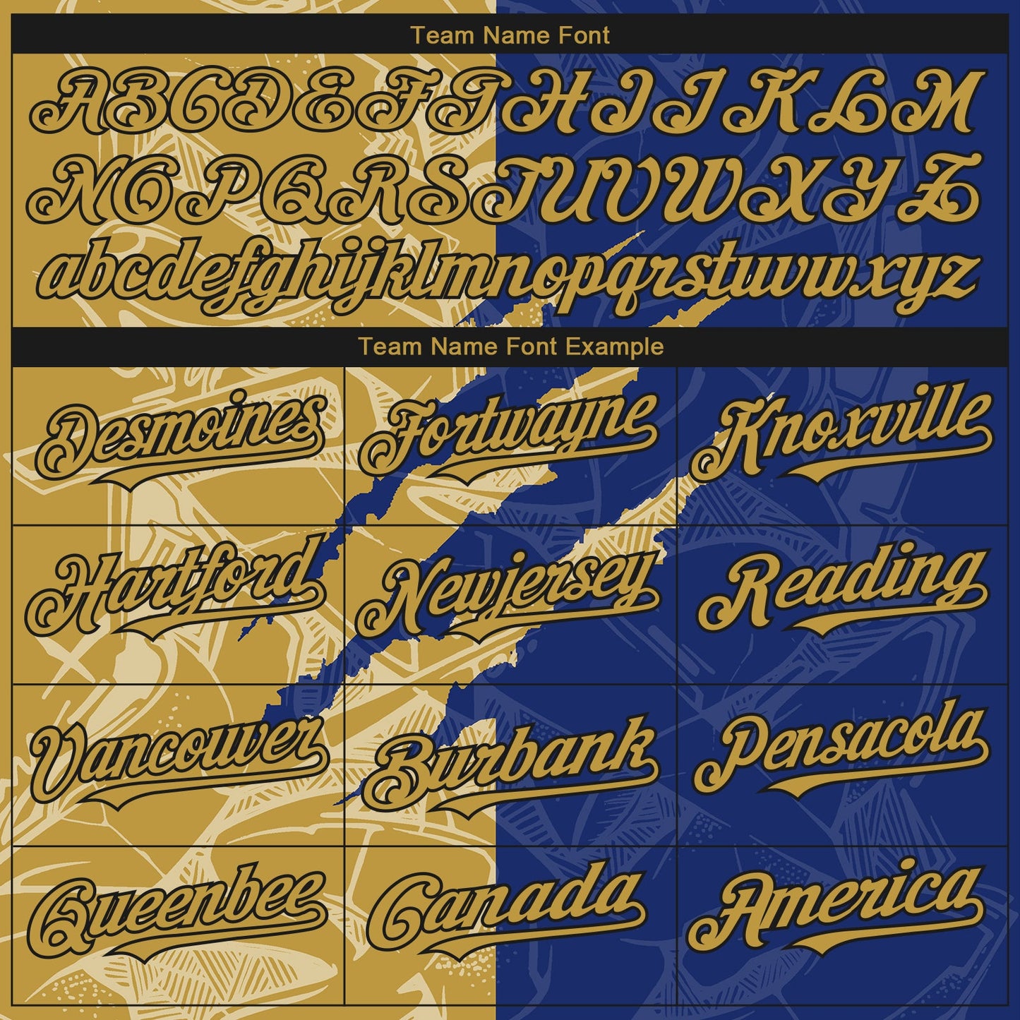 Custom Stitched Graffiti Pattern Old Gold Royal-Black 3D Scratch Sports Pullover Sweatshirt Hoodie view 3