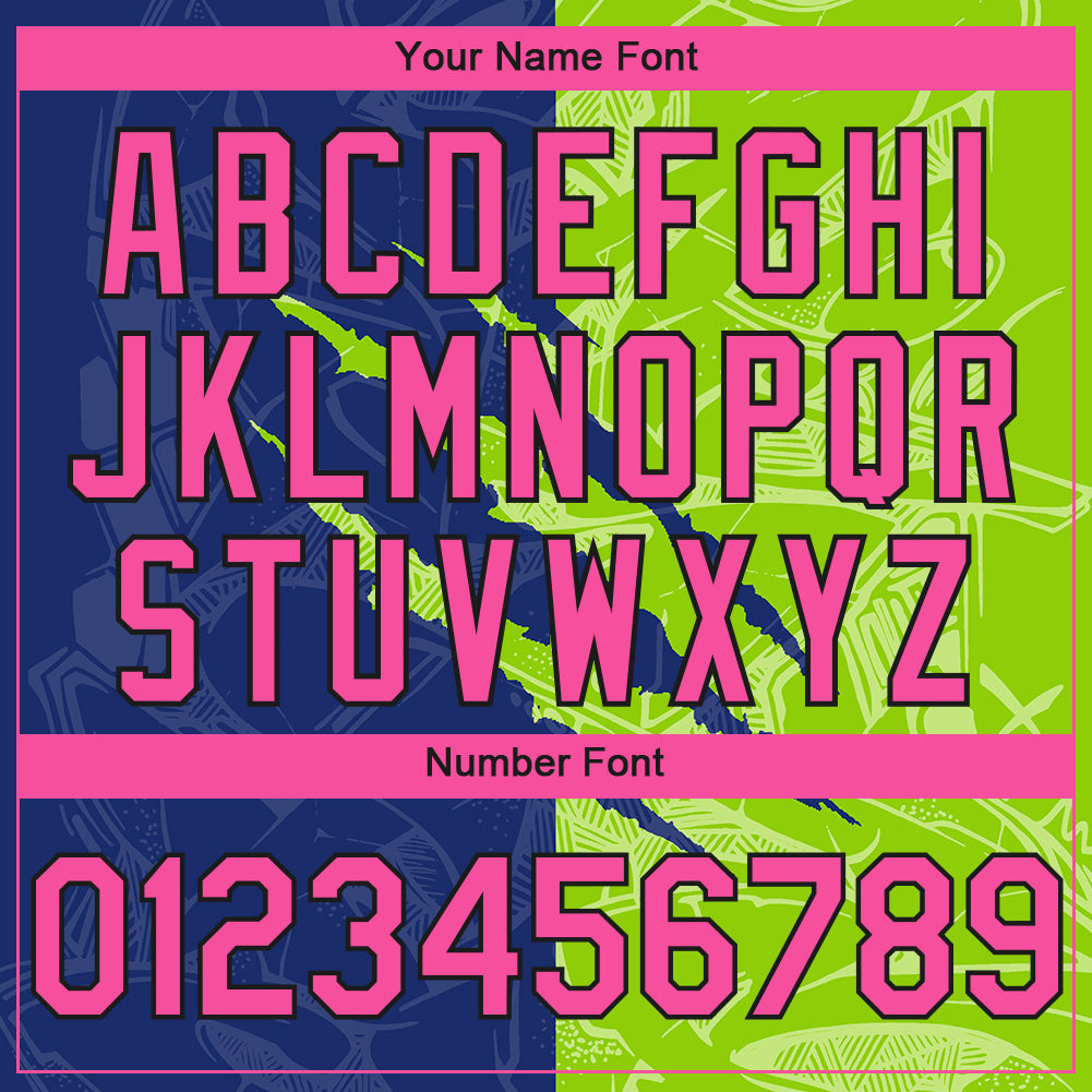 Custom Stitched Graffiti Pattern Pink Royal Neon Green-Black 3D Scratch Sports Pullover Sweatshirt Hoodie view 4