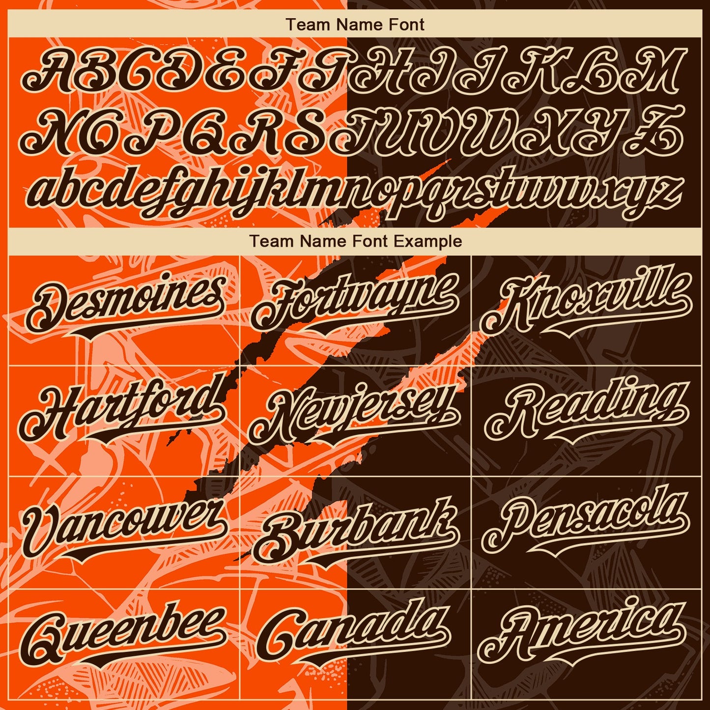 Custom Stitched Graffiti Pattern Brown Orange-Cream 3D Scratch Sports Pullover Sweatshirt Hoodie view 3