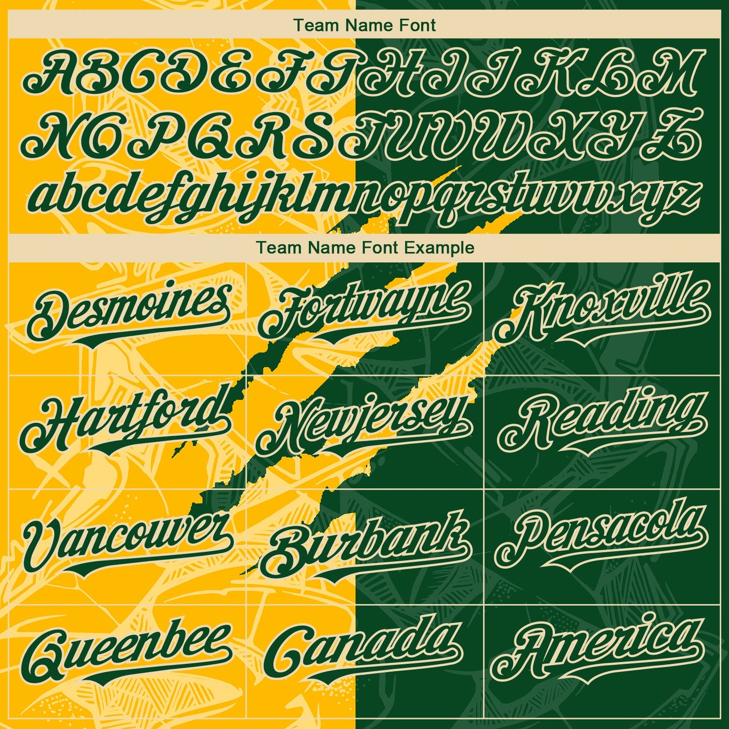 Custom Stitched Graffiti Pattern Green Gold-Cream 3D Scratch Sports Pullover Sweatshirt Hoodie view 3