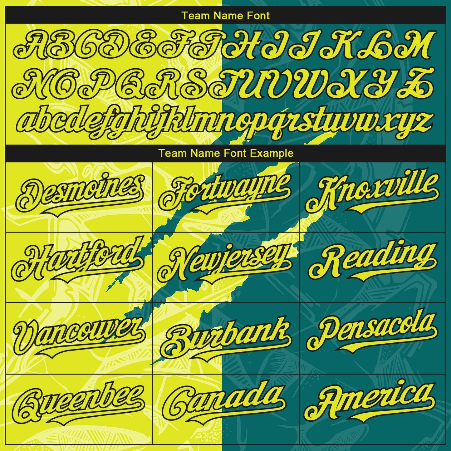 Custom Stitched Graffiti Pattern Neon Yellow Teal-Black 3D Scratch Sports Pullover Sweatshirt Hoodie view 3