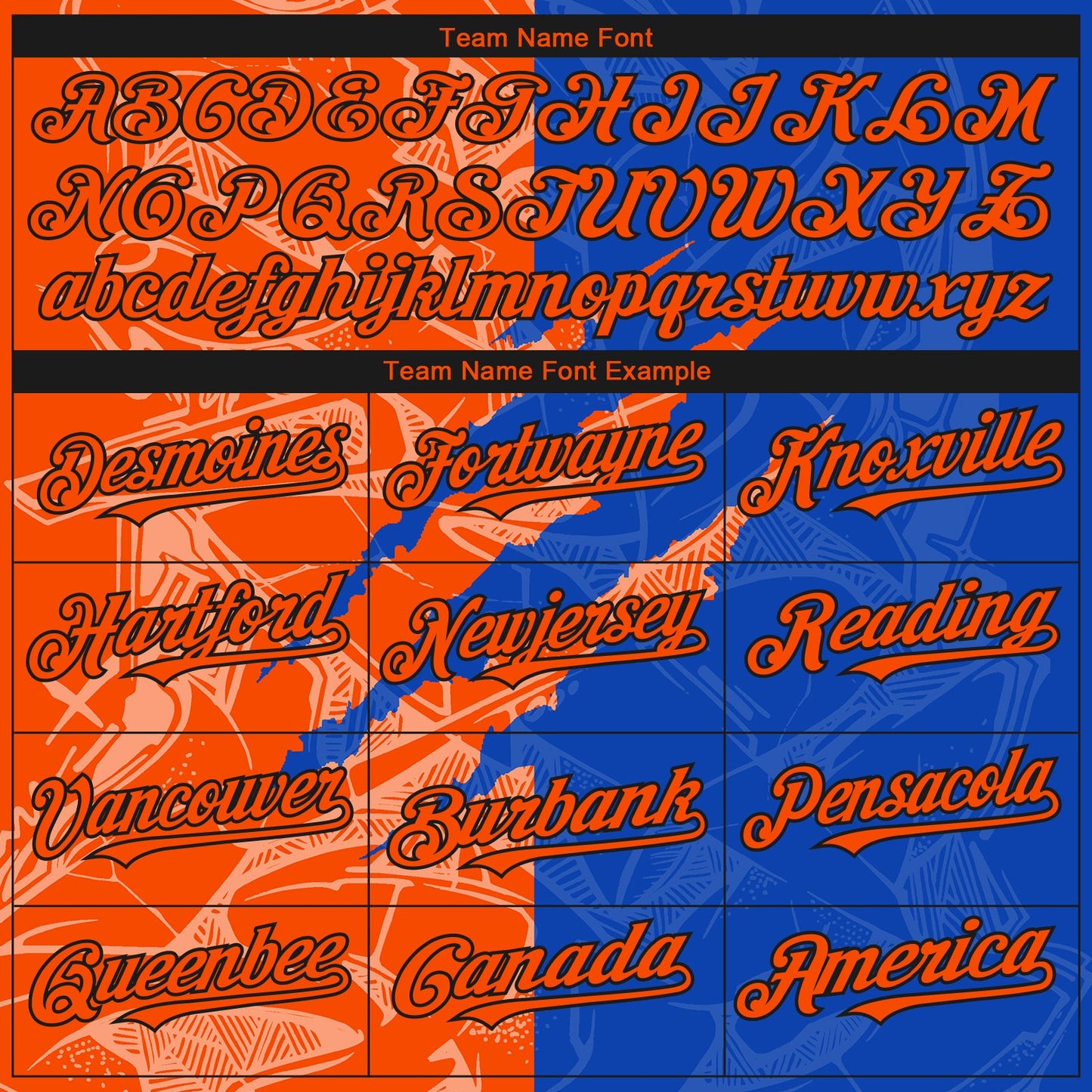 Custom Stitched Graffiti Pattern Orange Thunder Blue-Black 3D Scratch Sports Pullover Sweatshirt Hoodie view 3