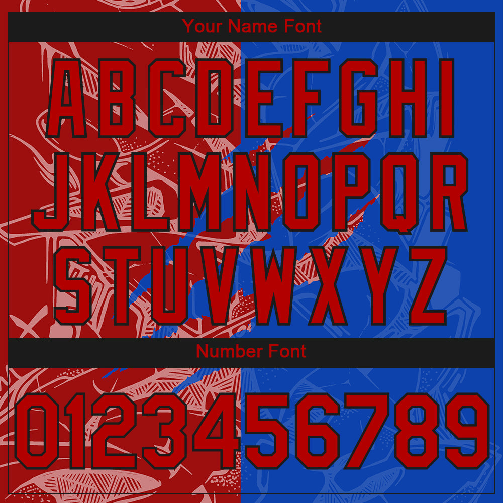 Custom Stitched Graffiti Pattern Red Thunder Blue-Black 3D Scratch Sports Pullover Sweatshirt Hoodie view 4