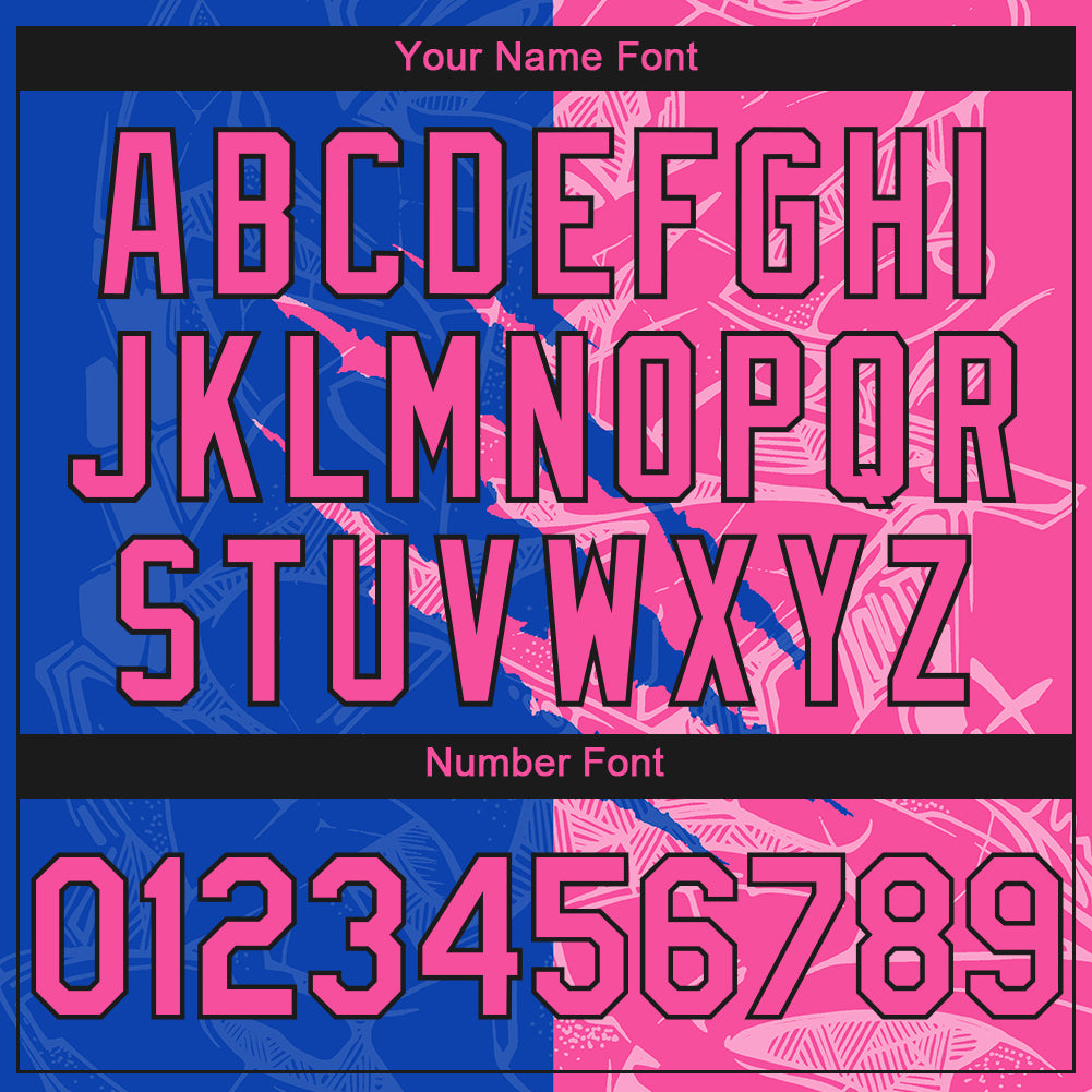 Custom Stitched Graffiti Pattern Pink Thunder Blue-Black 3D Scratch Sports Pullover Sweatshirt Hoodie view 4