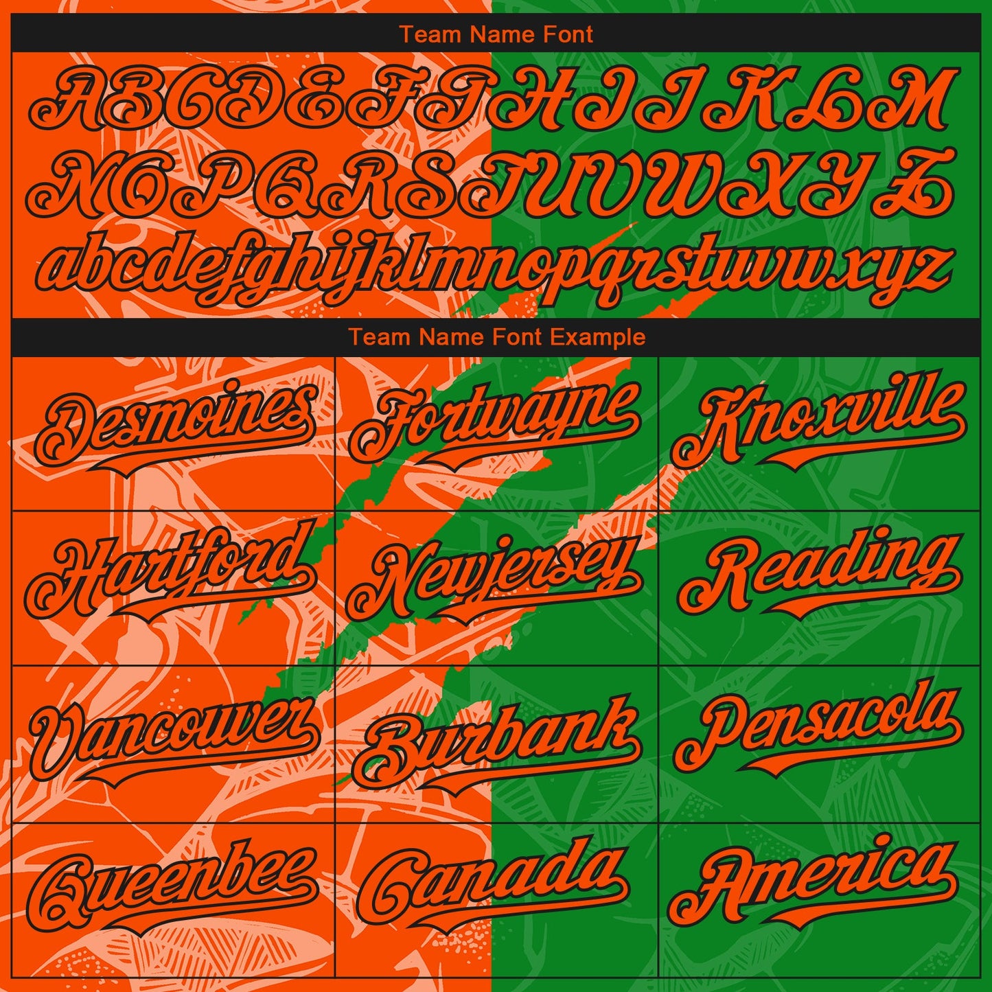 Custom Stitched Graffiti Pattern Orange Grass Green-Black 3D Scratch Sports Pullover Sweatshirt Hoodie view 3