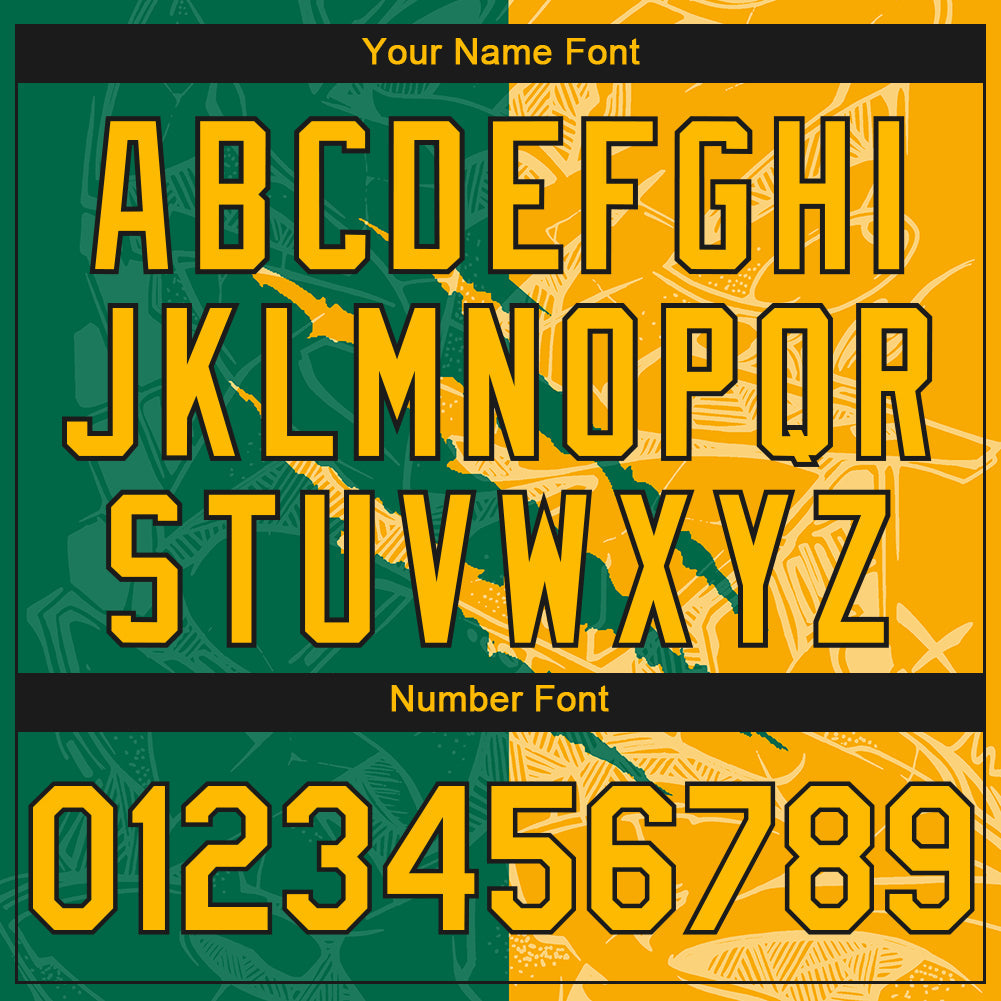 Custom Stitched Graffiti Pattern Yellow Kelly Green-Black 3D Scratch Sports Pullover Sweatshirt Hoodie view 4