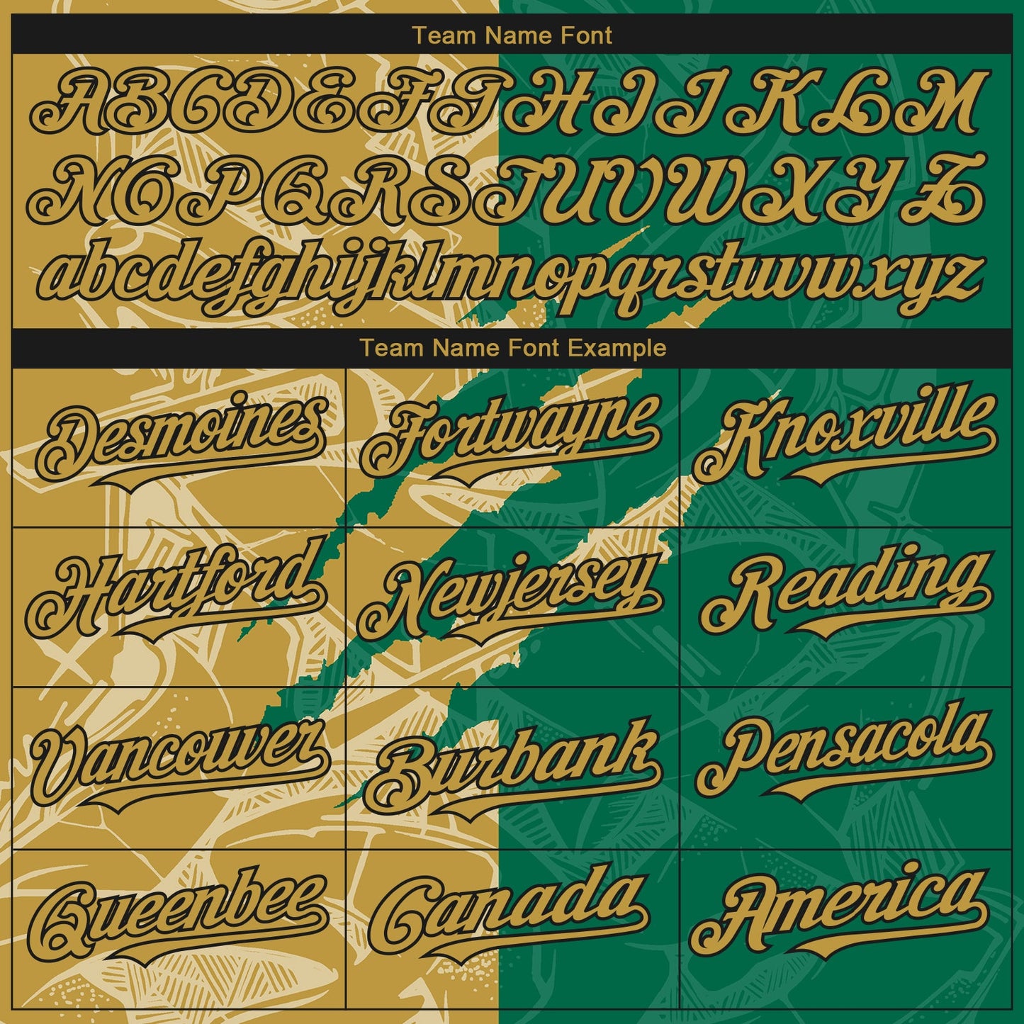 Custom Stitched Graffiti Pattern Old Gold Kelly Green-Black 3D Scratch Sports Pullover Sweatshirt Hoodie view 3