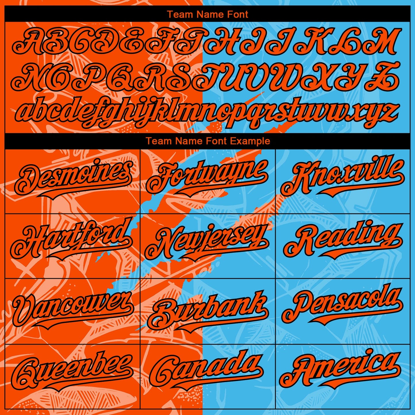 Custom Stitched Graffiti Pattern Orange Sky Blue-Black 3D Scratch Sports Pullover Sweatshirt Hoodie view 3