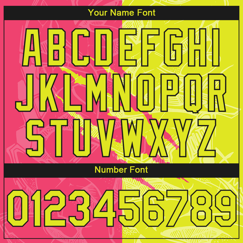 Custom Stitched Graffiti Pattern Neon Yellow Neon Pink-Black 3D Scratch Sports Pullover Sweatshirt Hoodie view 4