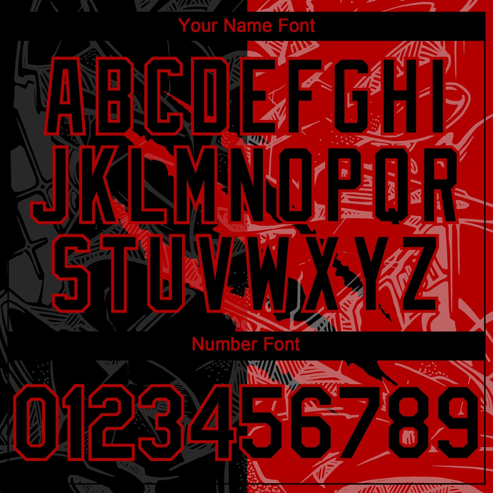 Custom Graffiti Pattern Black-Red 3D Scratch Authentic Baseball Jersey view 5