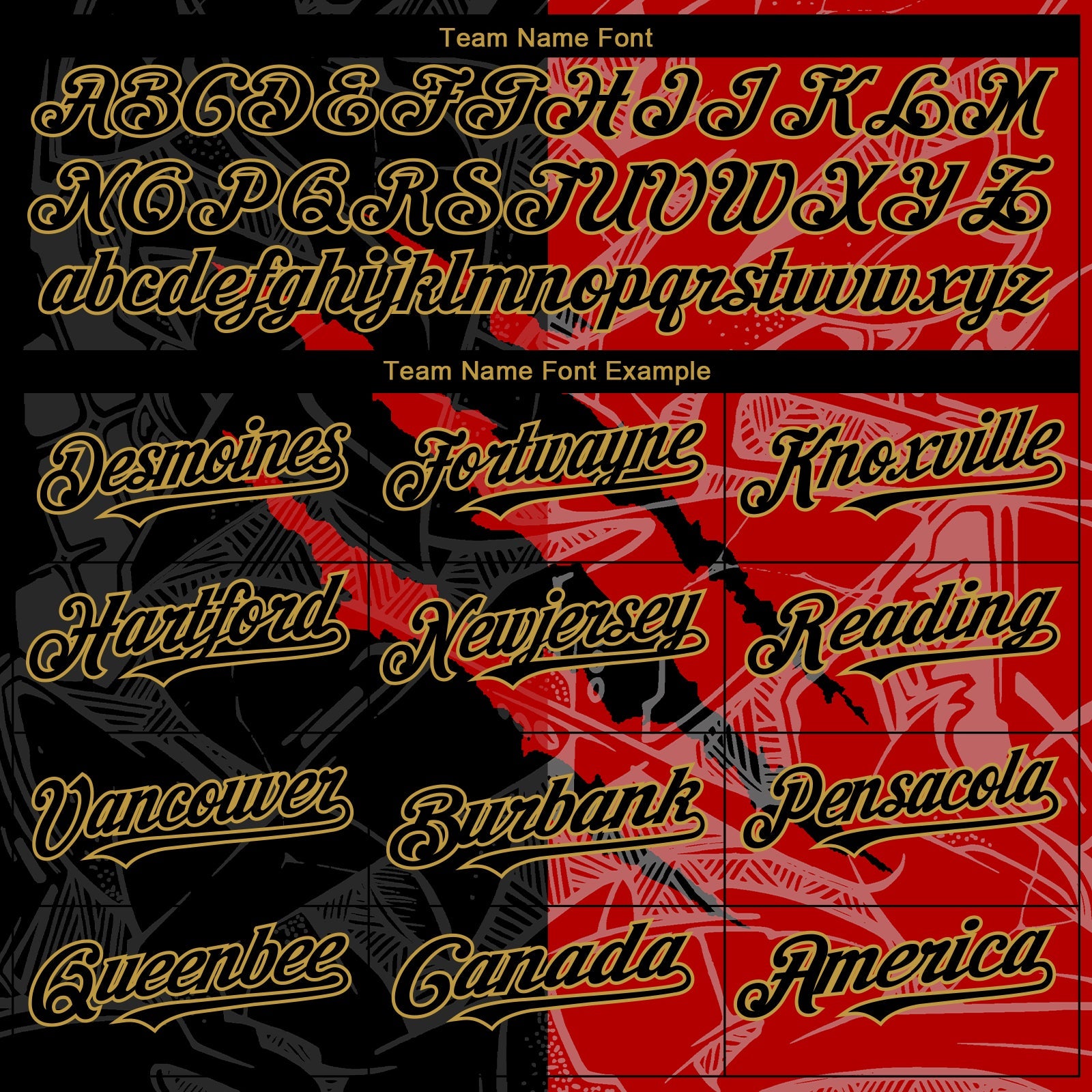 Custom Graffiti Pattern Black Red-Old Gold 3D Scratch Authentic Baseball Jersey view 4