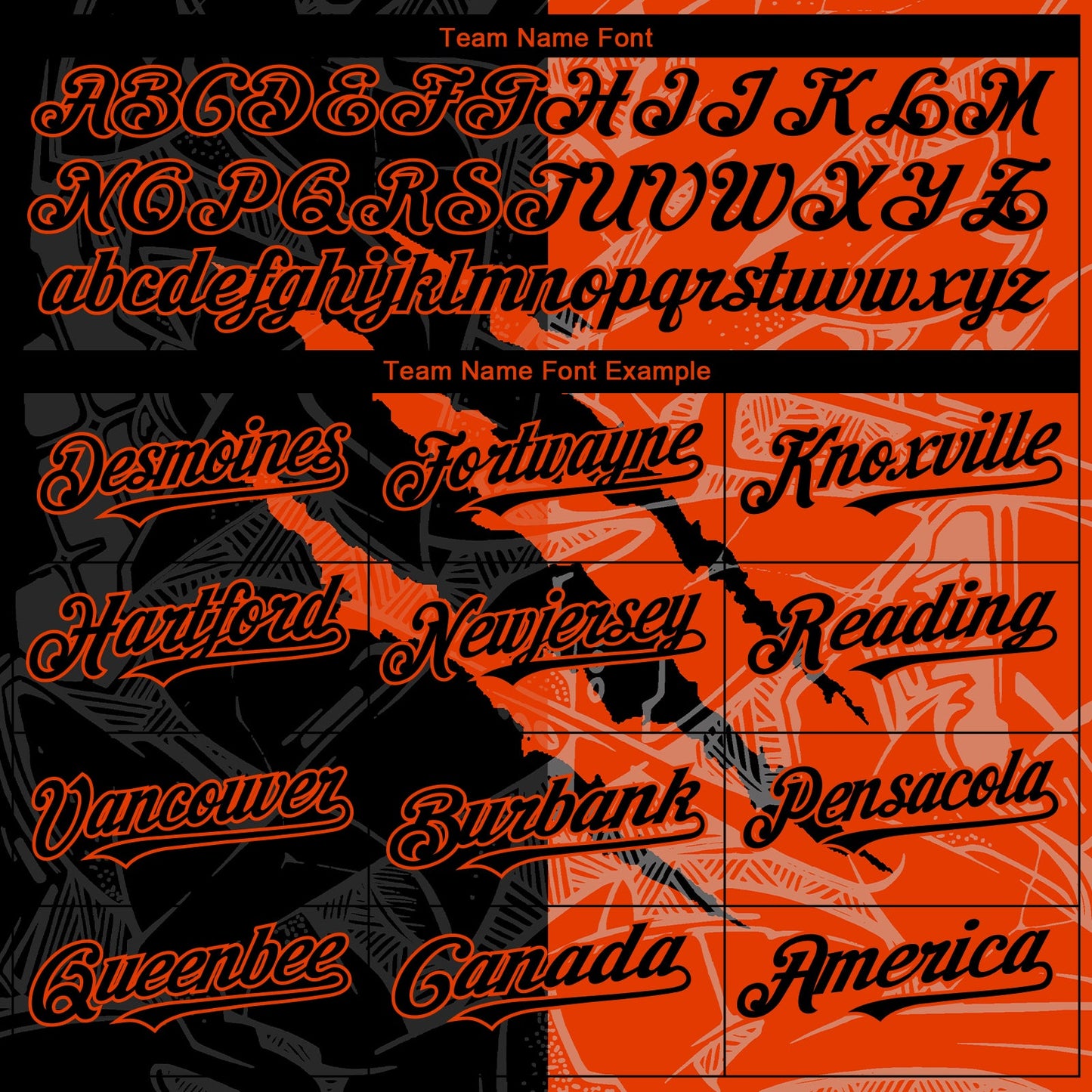 Custom Graffiti Pattern Black-Orange 3D Scratch Authentic Baseball Jersey view 4