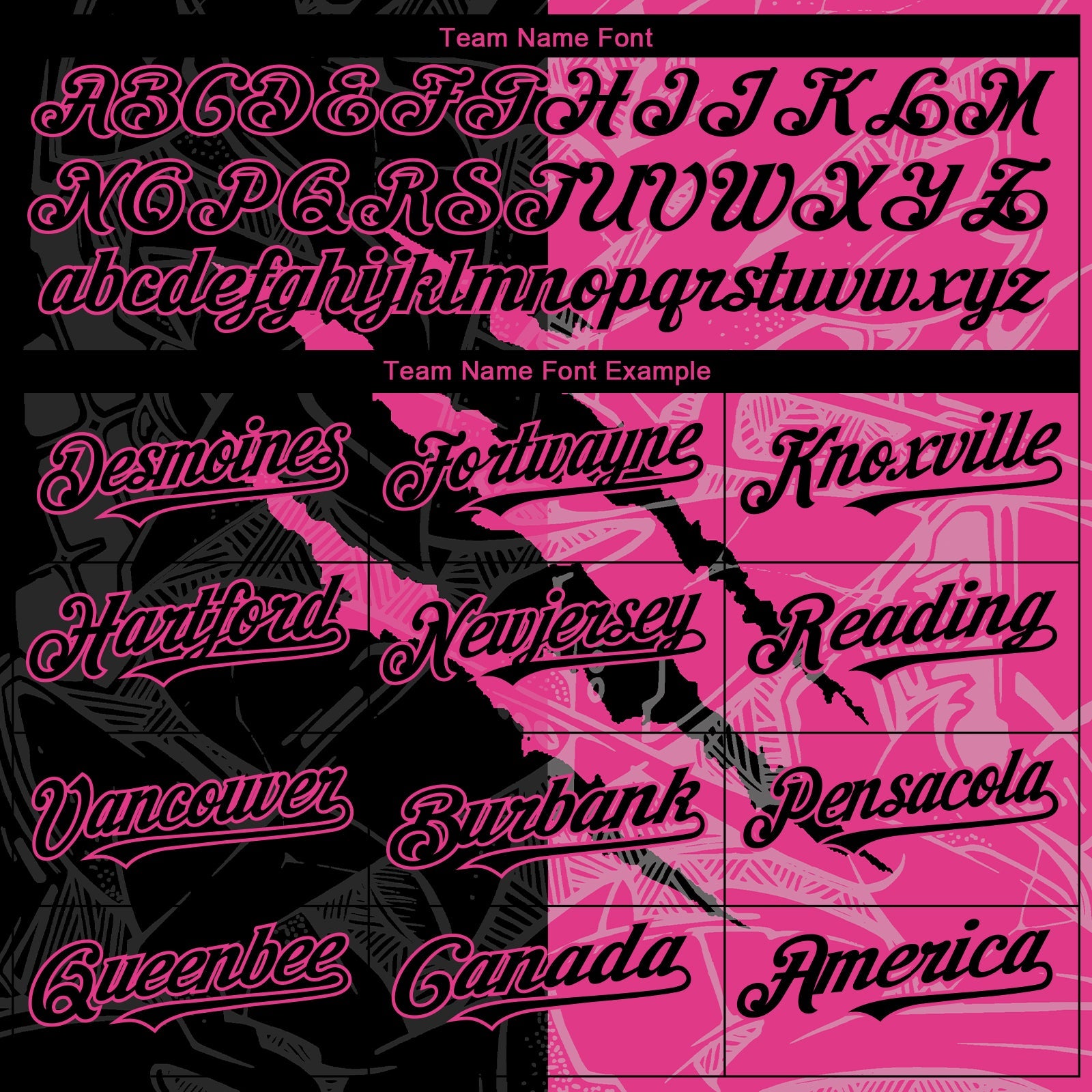 Custom Graffiti Pattern Black-Pink 3D Scratch Authentic Baseball Jersey view 4