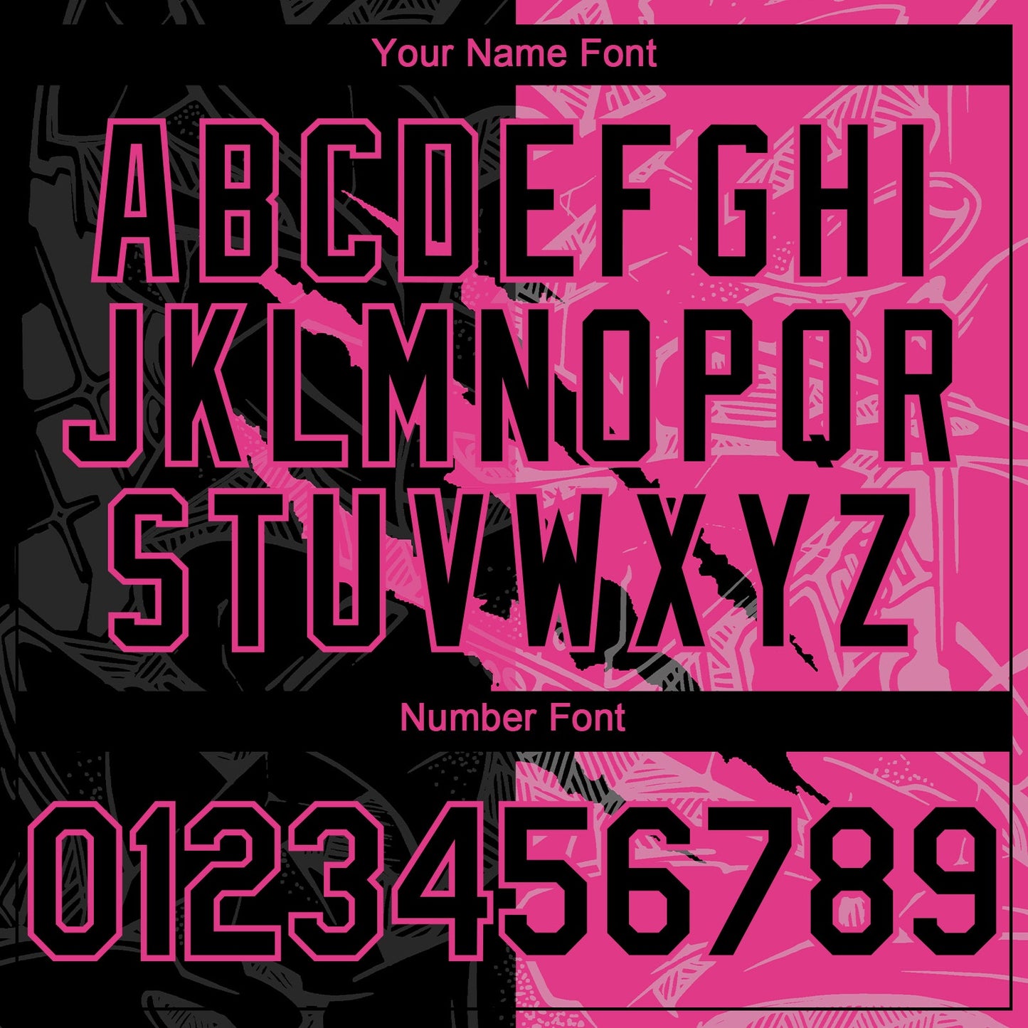 Custom Graffiti Pattern Black-Pink 3D Scratch Authentic Baseball Jersey view 5