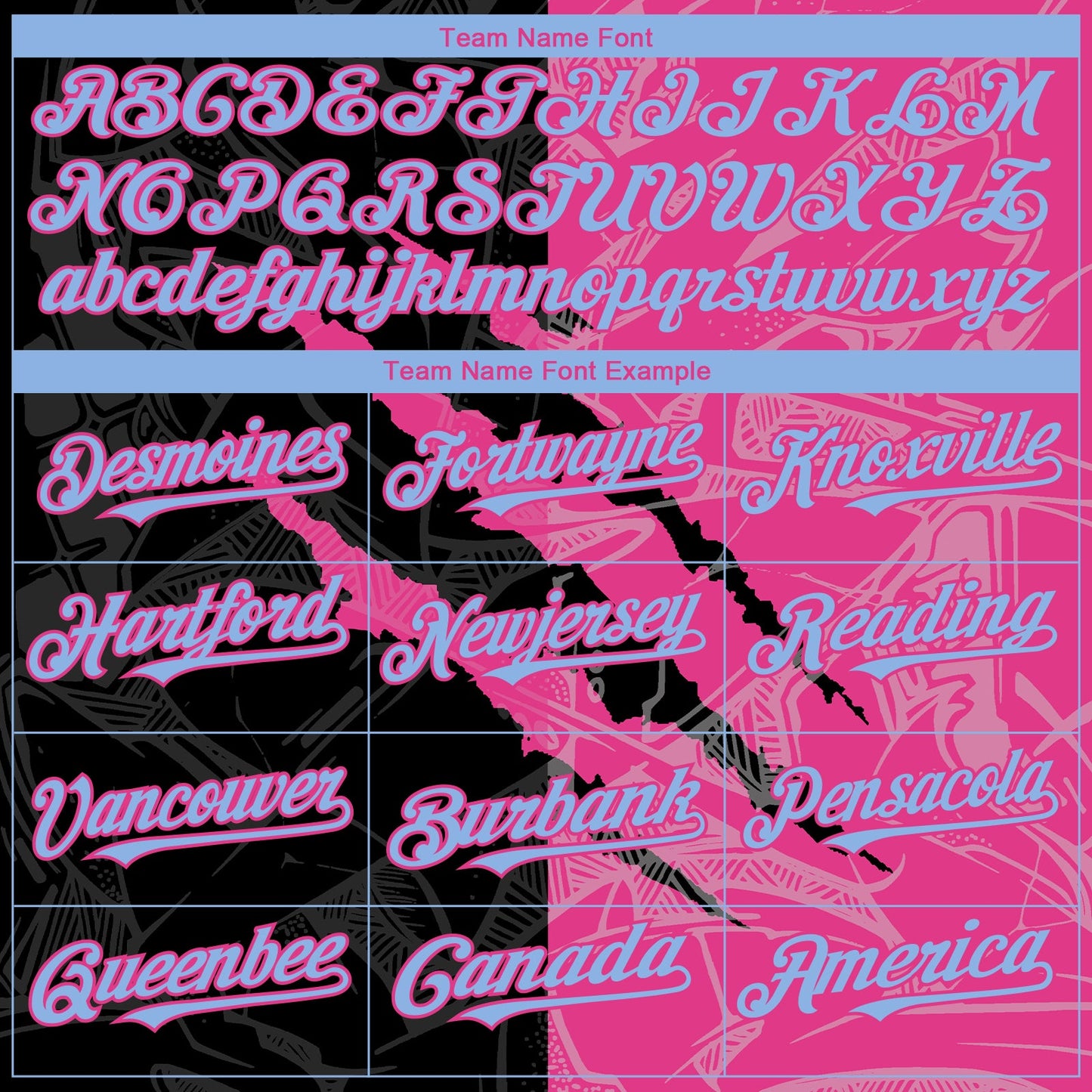 Custom Graffiti Pattern Light Blue Black-Pink 3D Scratch Authentic Baseball Jersey view 4