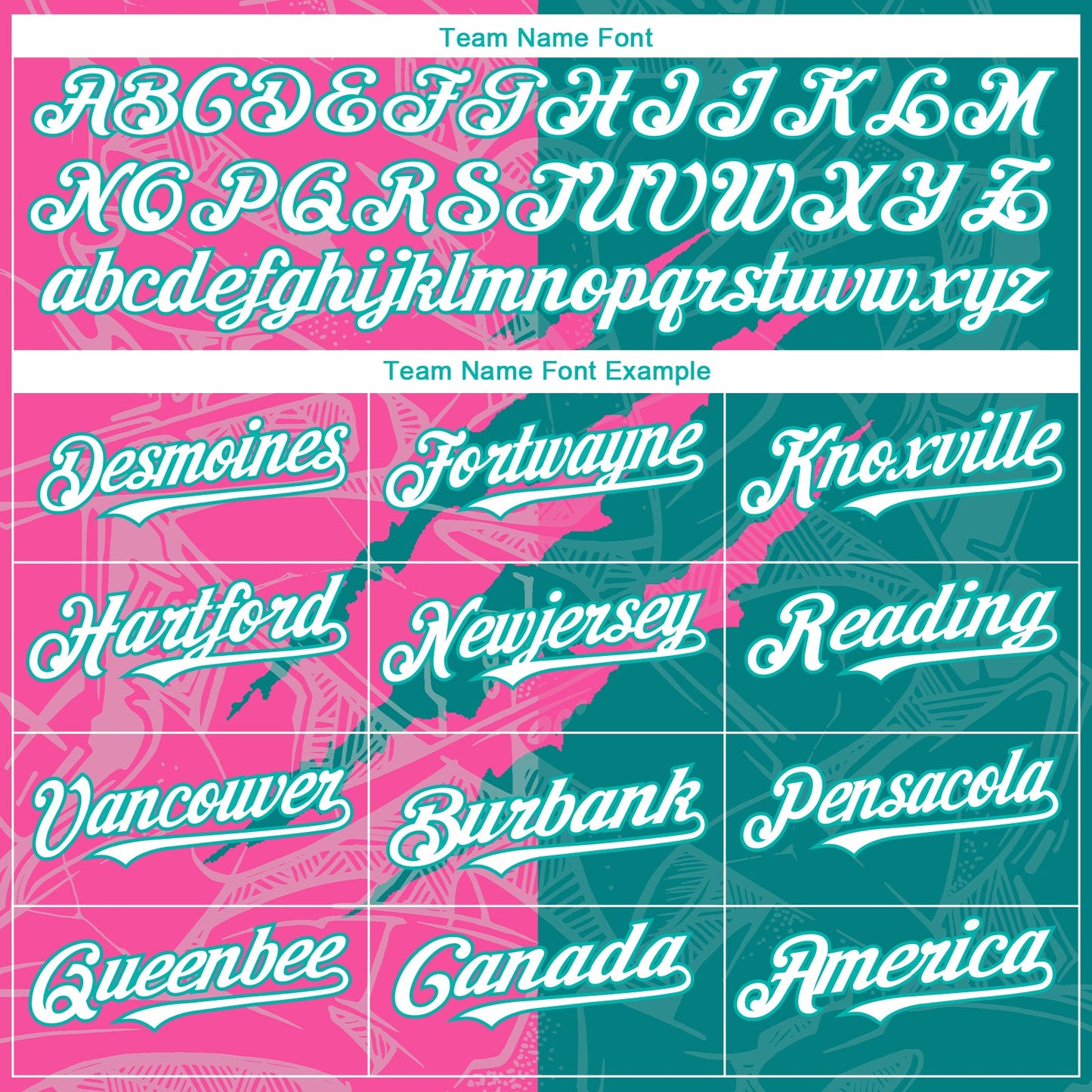 Custom Graffiti Pattern White Teal-Pink 3D Scratch Authentic Baseball Jersey view 4