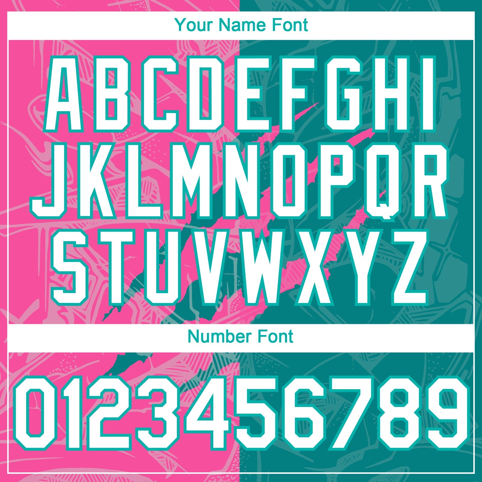Custom Graffiti Pattern White Teal-Pink 3D Scratch Authentic Baseball Jersey view 5