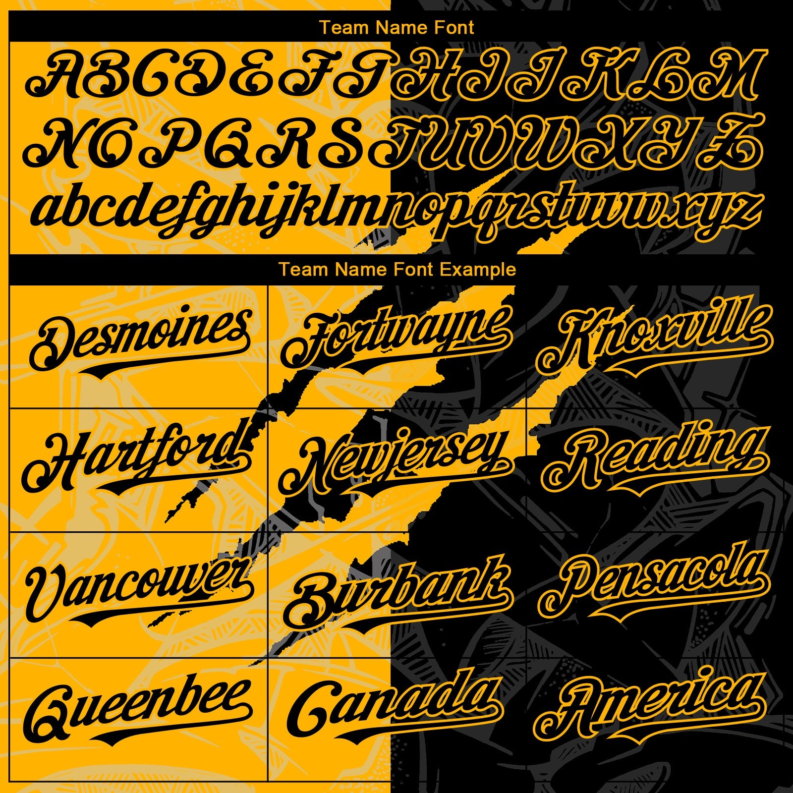 Custom Graffiti Pattern Black-Gold 3D Scratch Authentic Baseball Jersey view 4