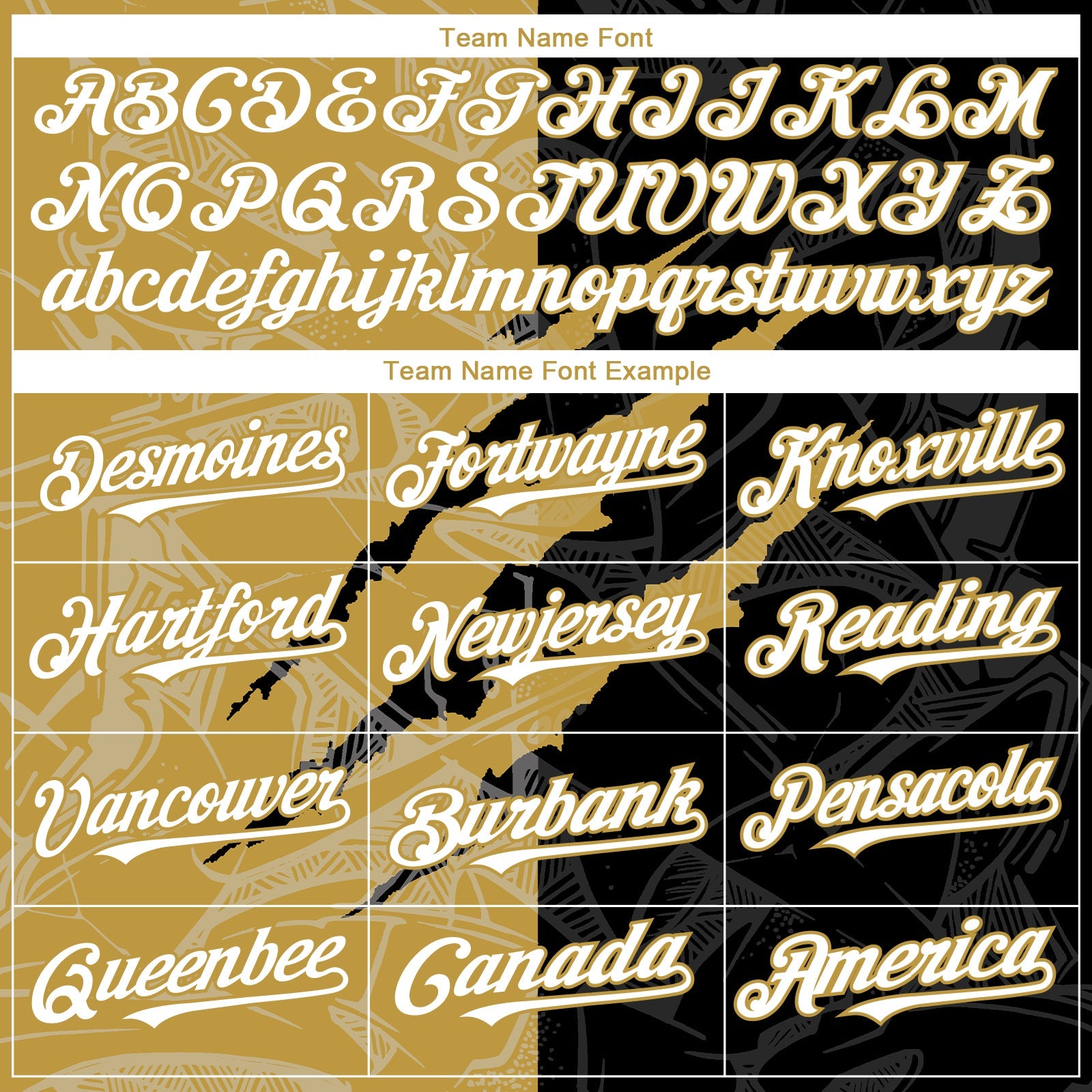 Custom Graffiti Pattern White Black-Old Gold 3D Scratch Authentic Baseball Jersey view 4