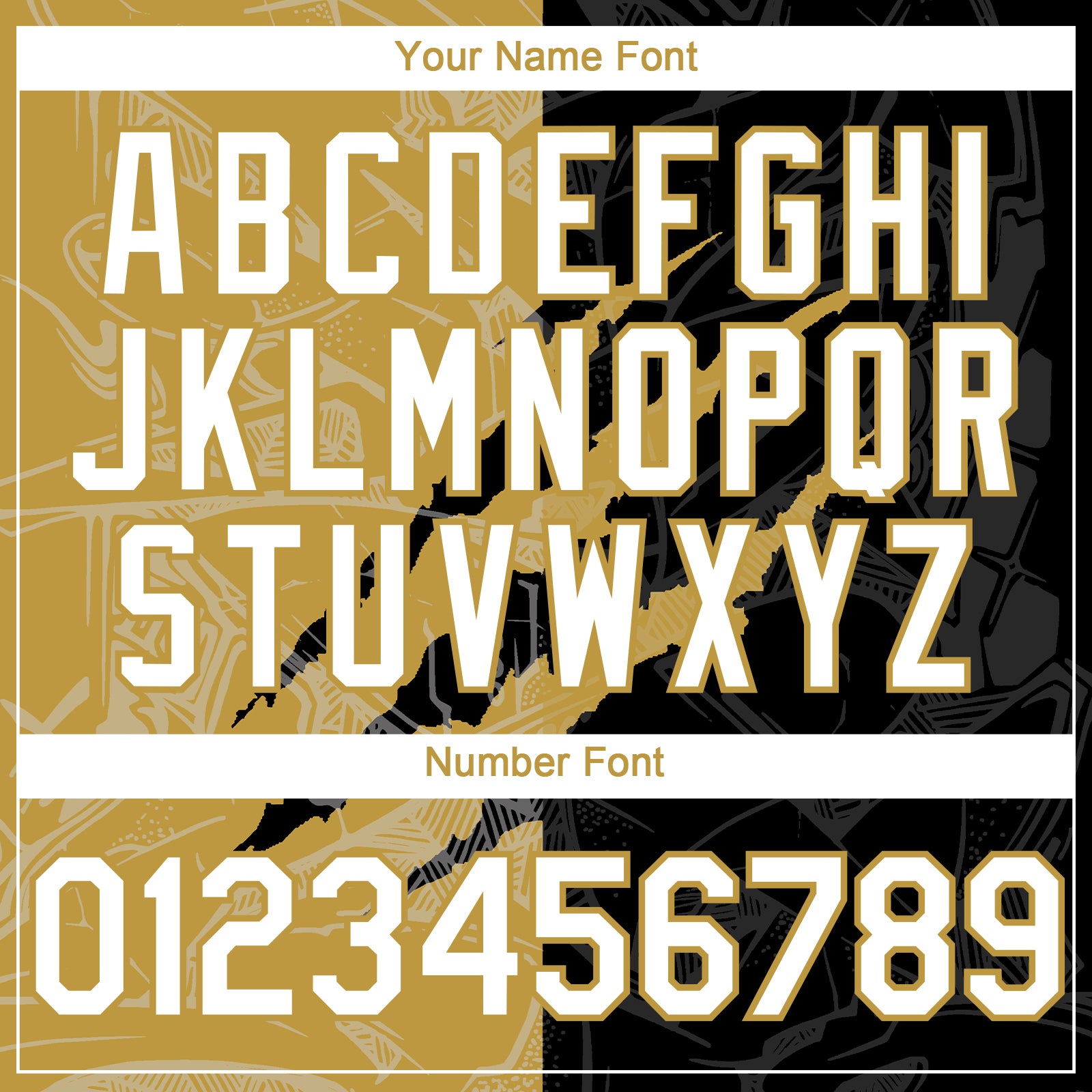 Custom Graffiti Pattern White Black-Old Gold 3D Scratch Authentic Baseball Jersey view 5