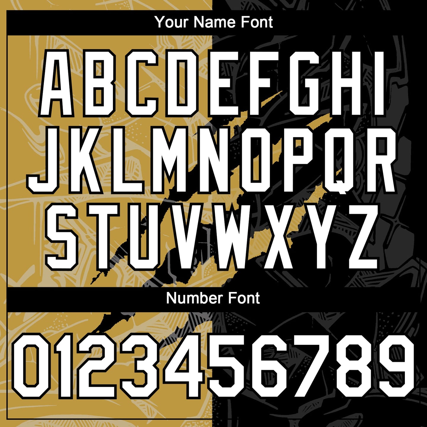 Custom Graffiti Pattern White Black-Old Gold 3D Scratch Authentic Baseball Jersey view 5
