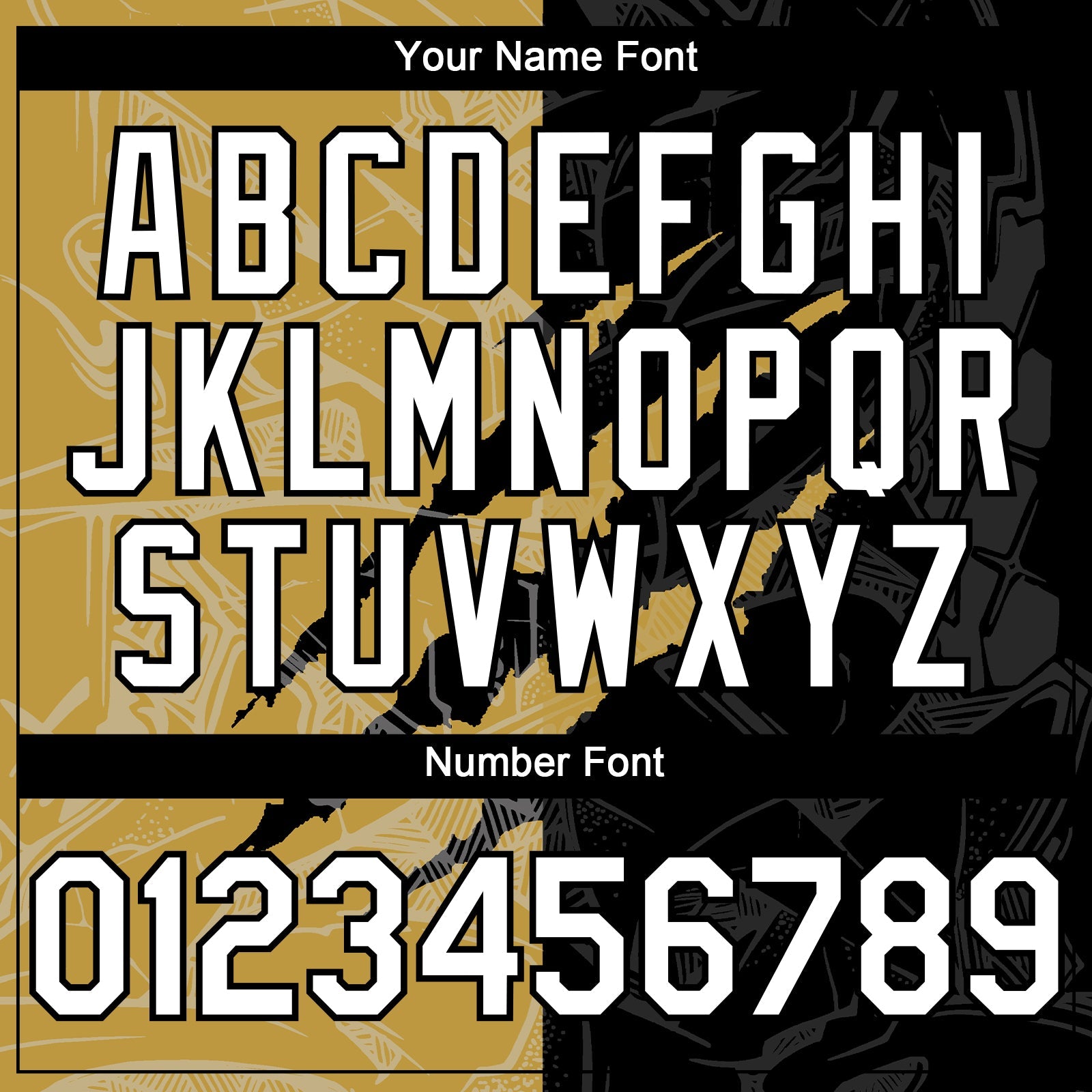 Custom Graffiti Pattern White Black-Old Gold 3D Scratch Authentic Baseball Jersey view 5