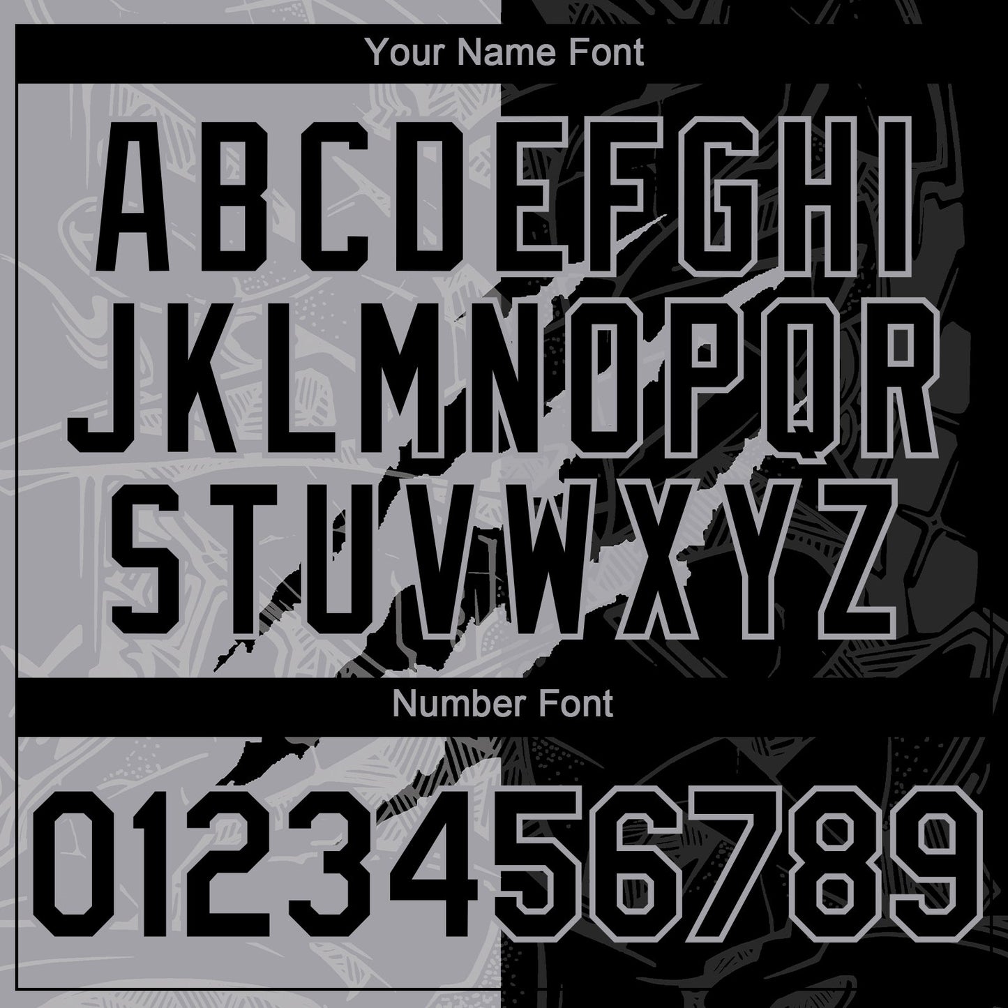 Custom Graffiti Pattern Black-Gray 3D Scratch Authentic Baseball Jersey view 5