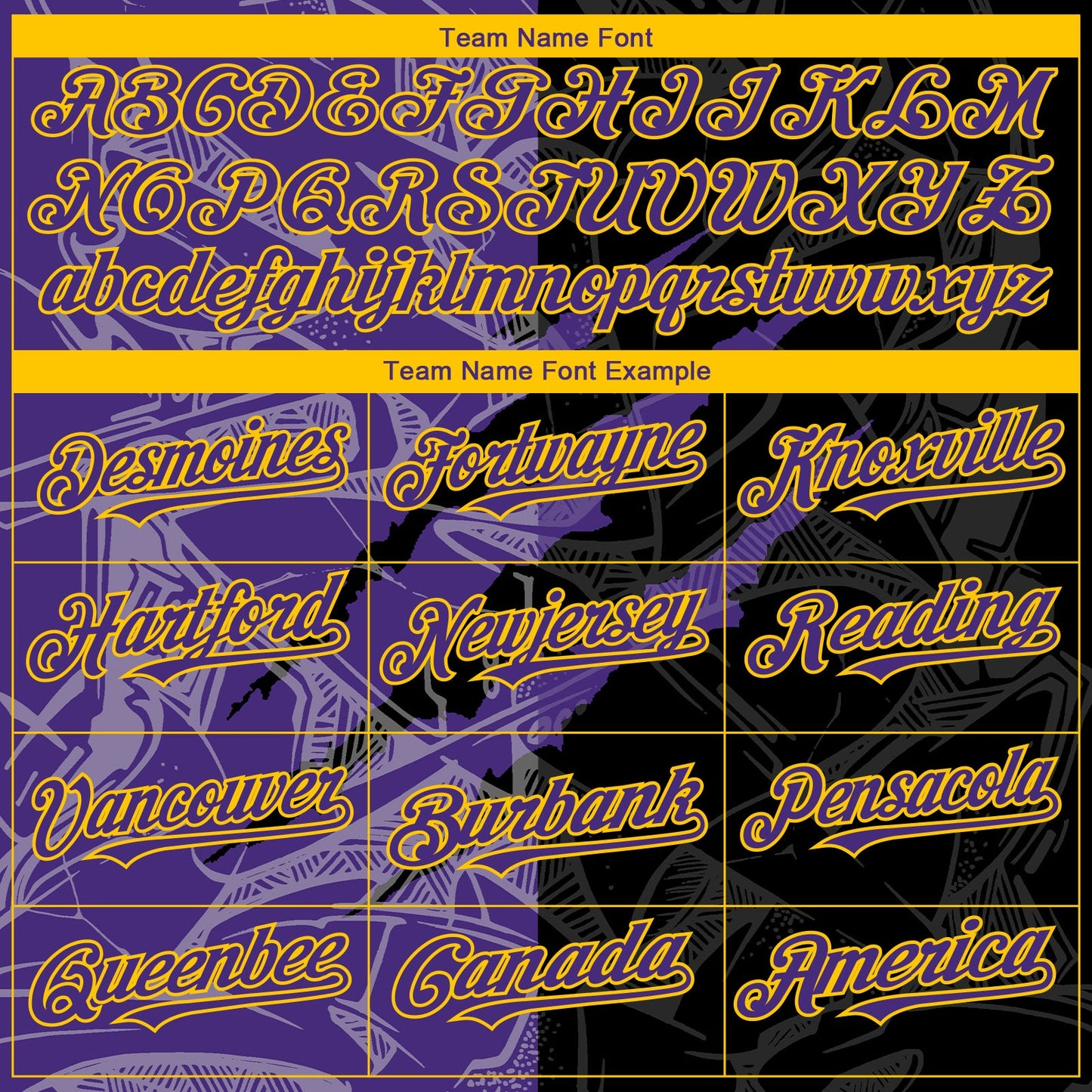 Custom Graffiti Pattern Purple Black-Yellow 3D Scratch Authentic Baseball Jersey view 4