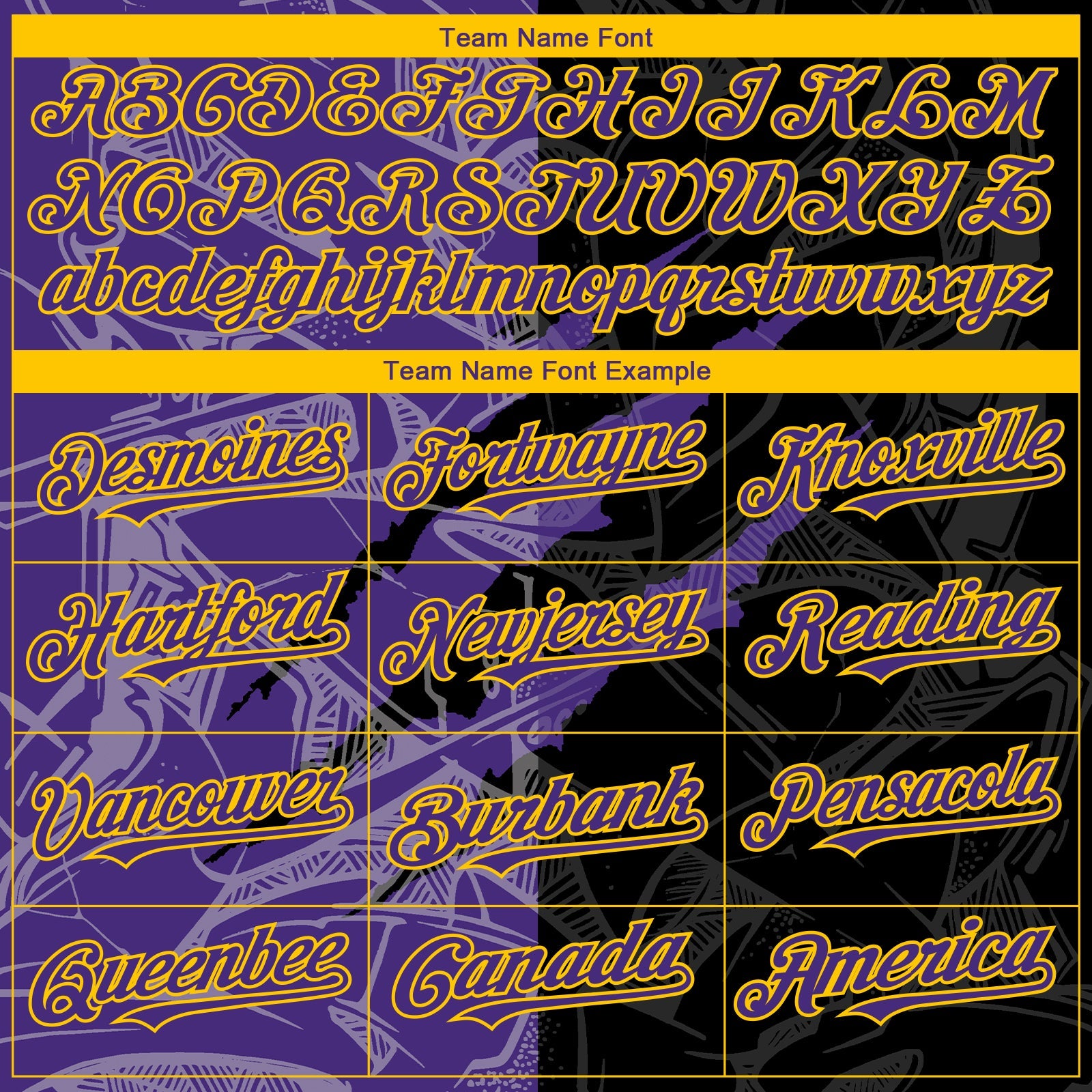 Custom Graffiti Pattern Purple Black-Yellow 3D Scratch Authentic Baseball Jersey view 4