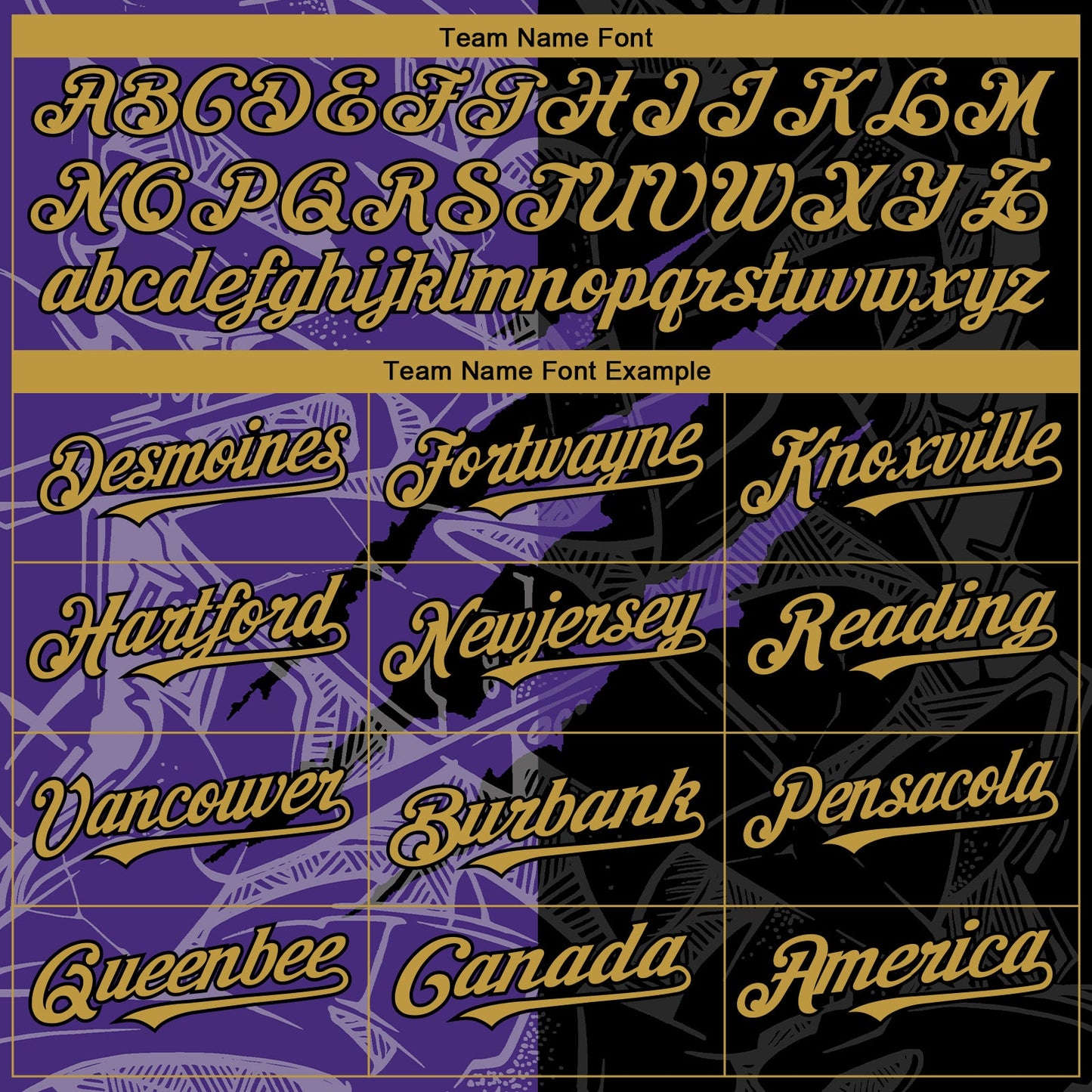 Custom Graffiti Pattern Old Gold Black-Purple 3D Scratch Authentic Baseball Jersey view 4