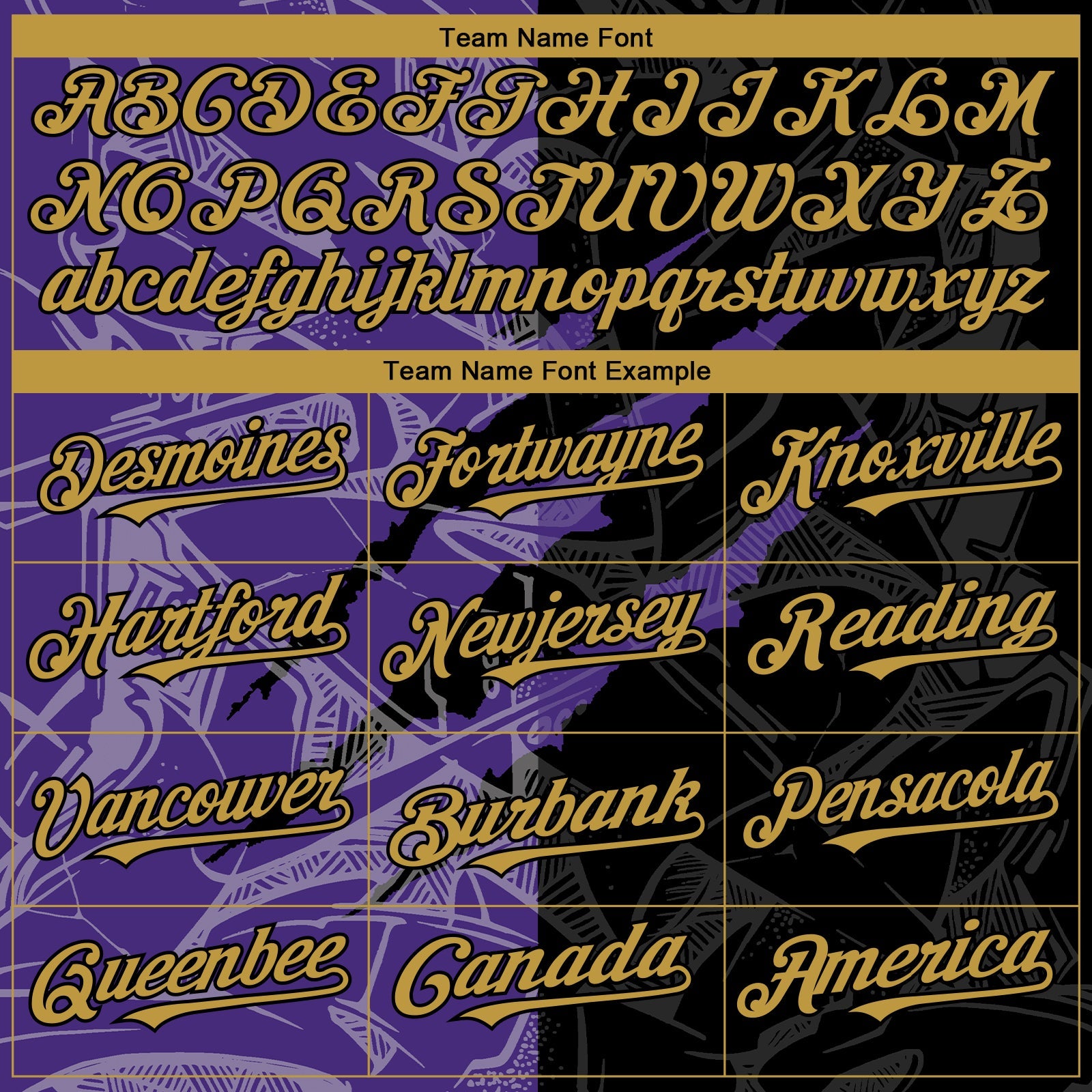 Custom Graffiti Pattern Old Gold Black-Purple 3D Scratch Authentic Baseball Jersey view 4