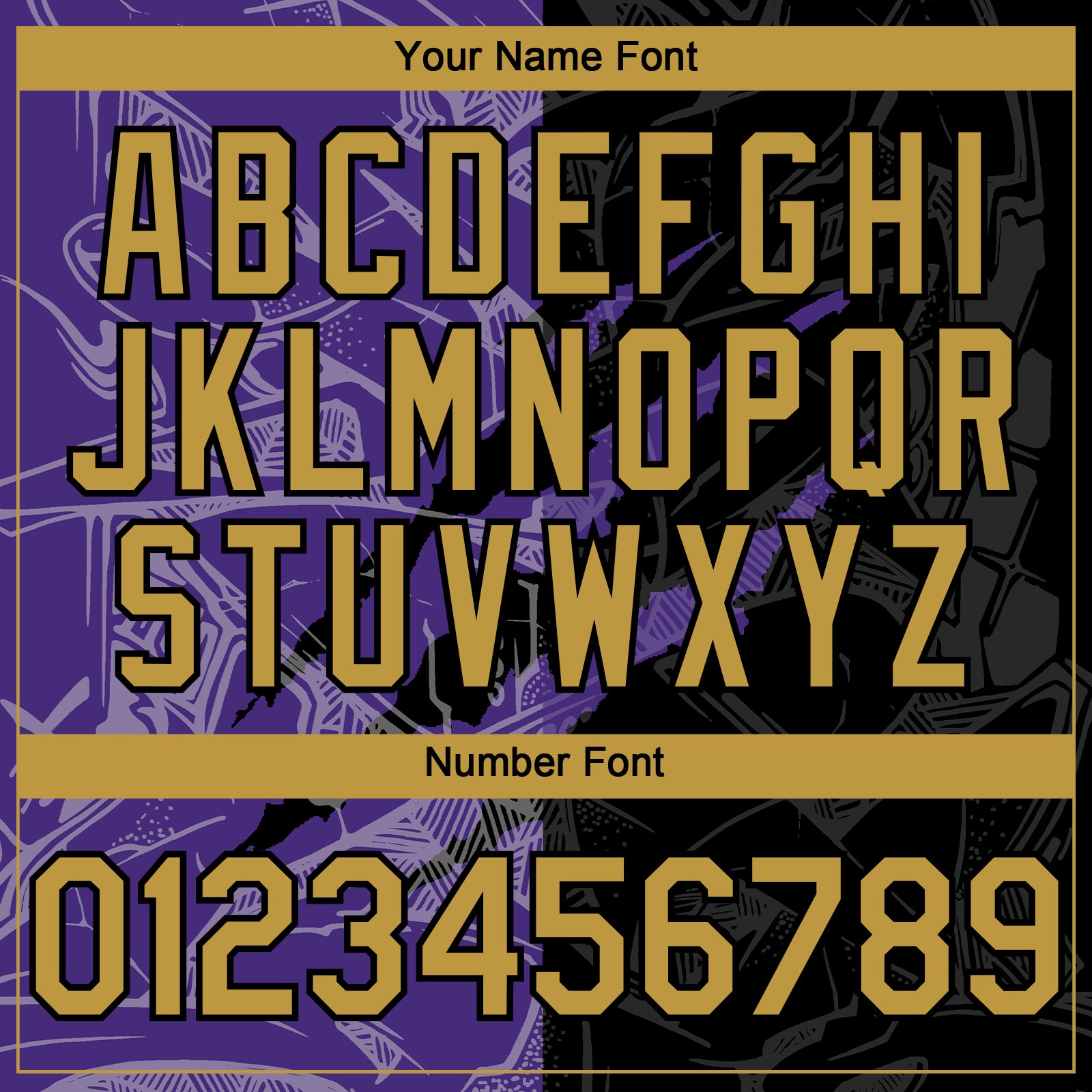 Custom Graffiti Pattern Old Gold Black-Purple 3D Scratch Authentic Baseball Jersey view 5