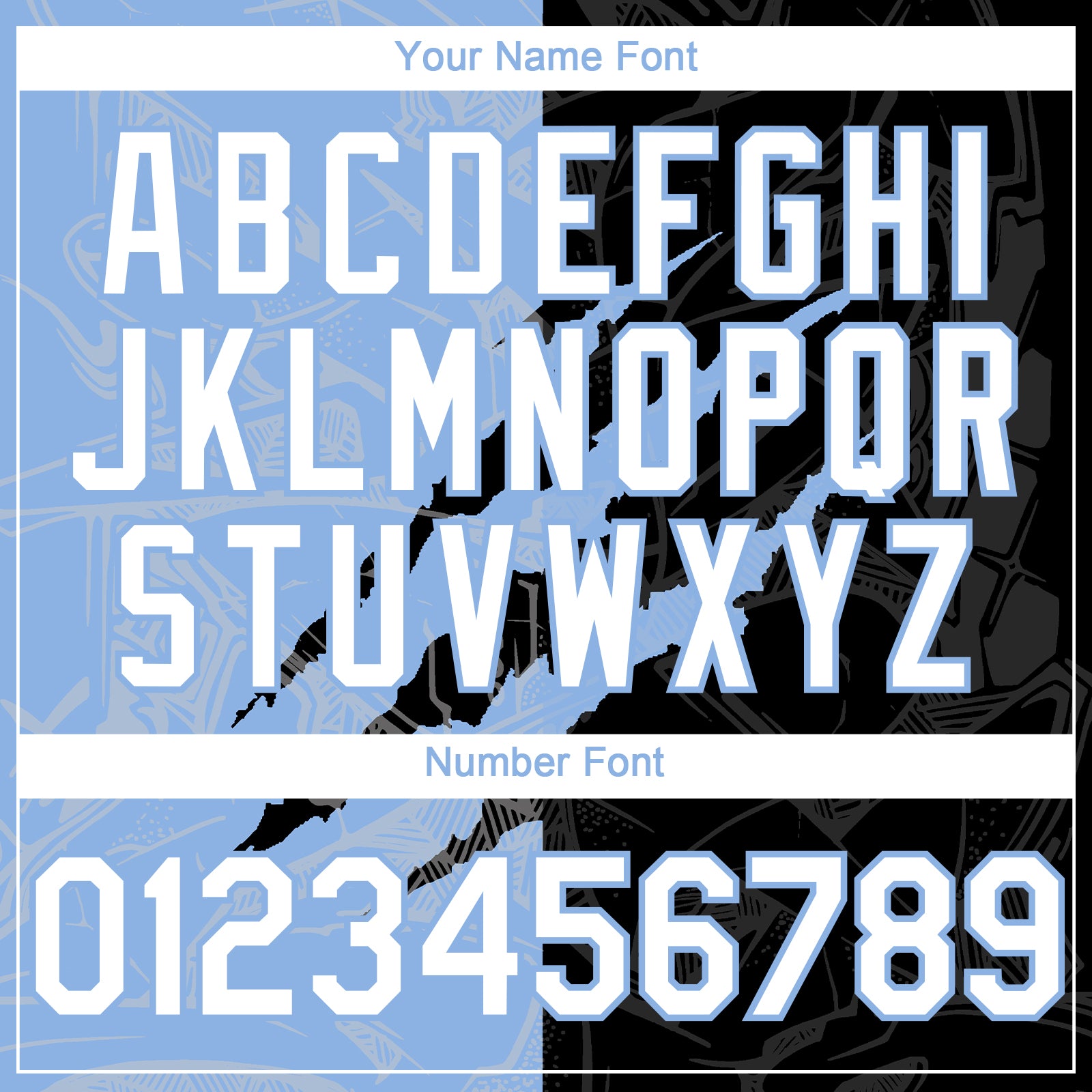 Custom Graffiti Pattern White Black-Light Blue 3D Scratch Authentic Baseball Jersey view 5