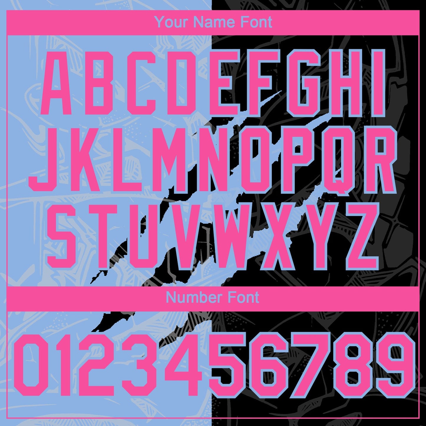 Custom Graffiti Pattern Pink Black-Light Blue 3D Scratch Authentic Baseball Jersey view 5