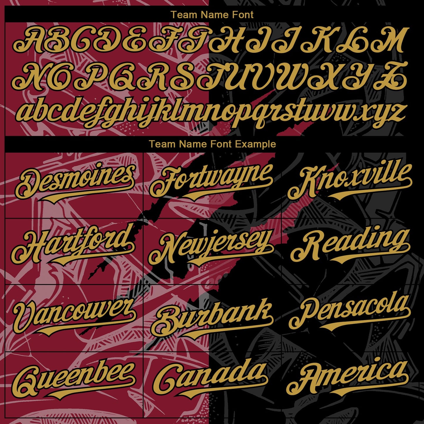 Custom Graffiti Pattern Old Gold Black-Crimson 3D Scratch Authentic Baseball Jersey view 4
