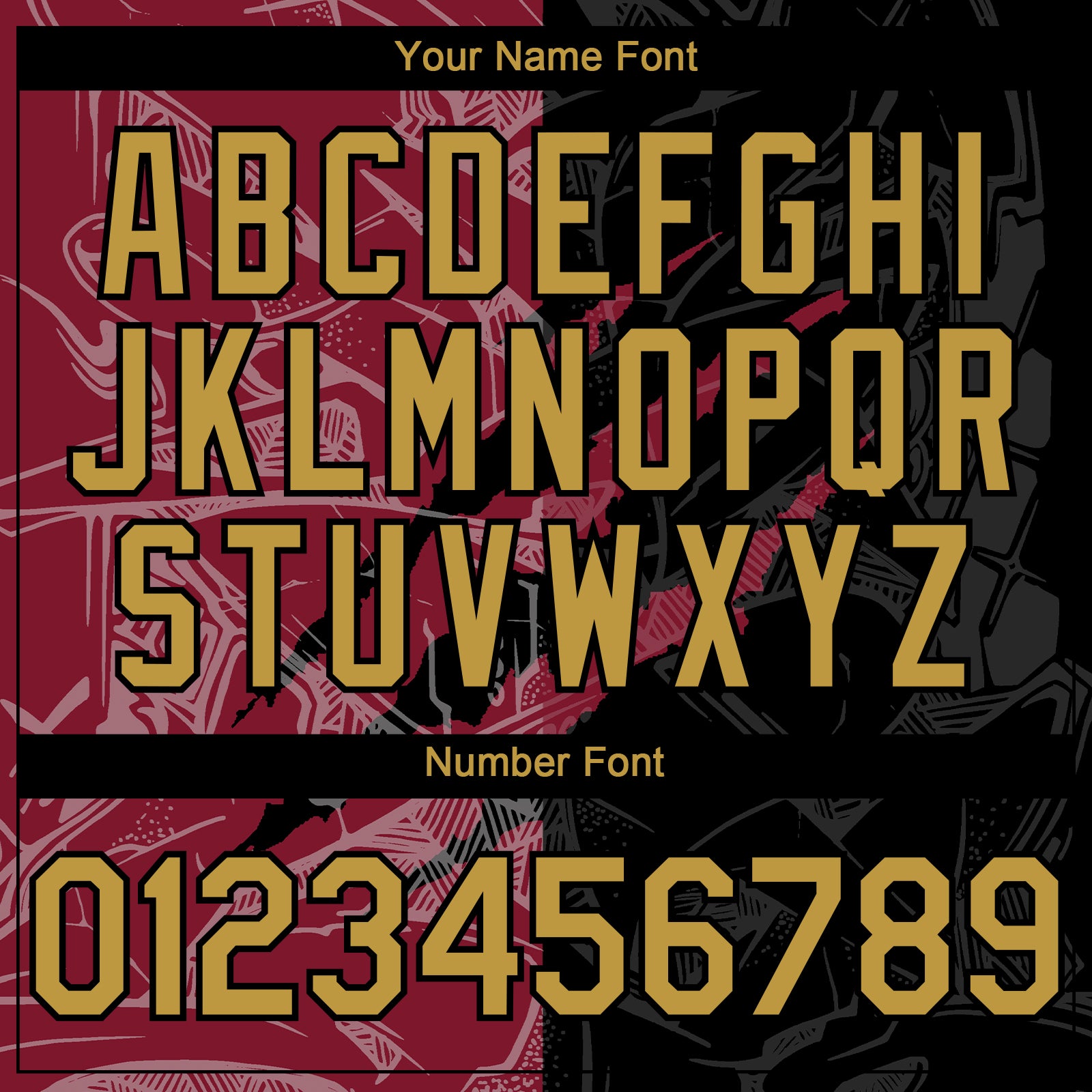 Custom Graffiti Pattern Old Gold Black-Crimson 3D Scratch Authentic Baseball Jersey view 5
